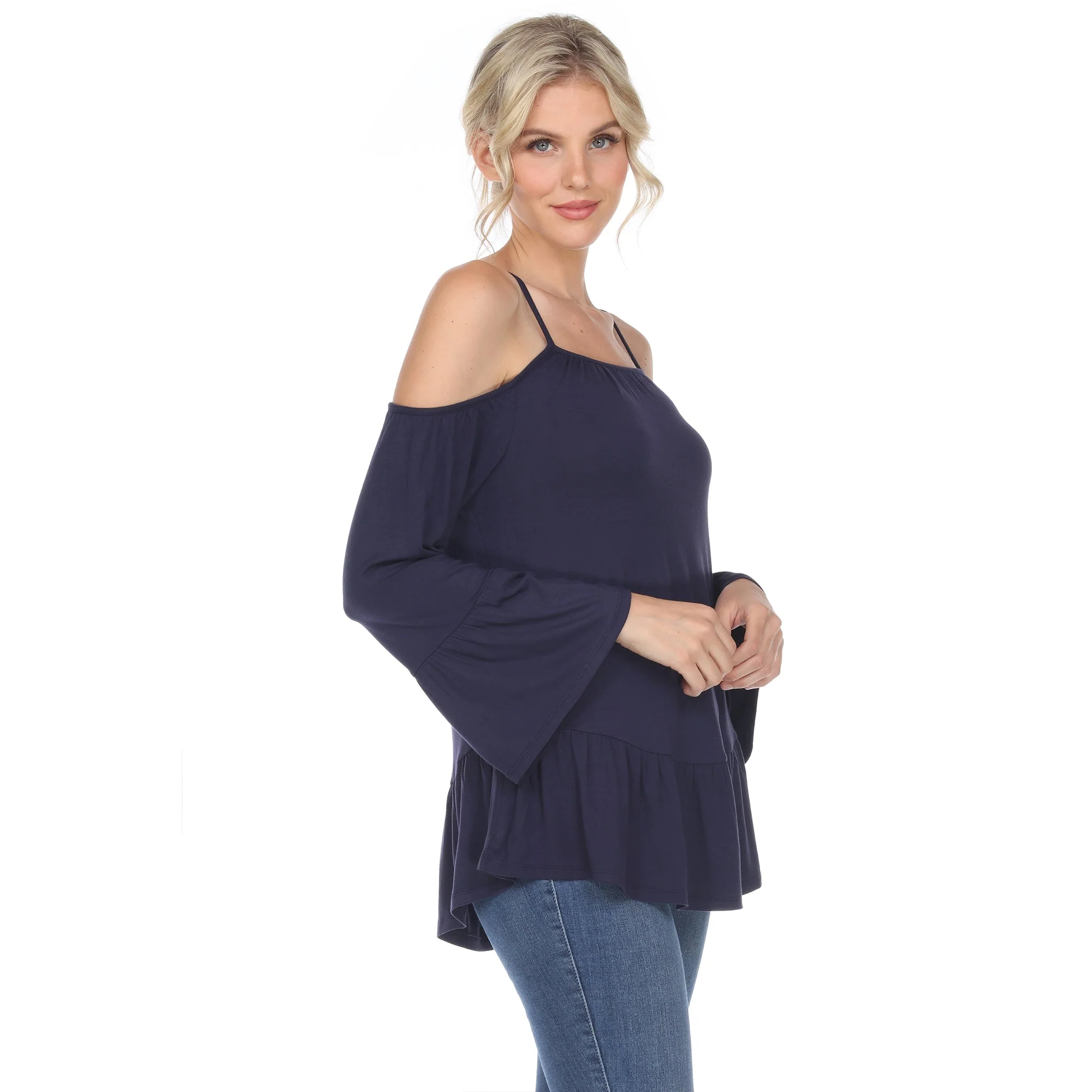 Cold Shoulder Ruffle Sleeve Top - Image 22