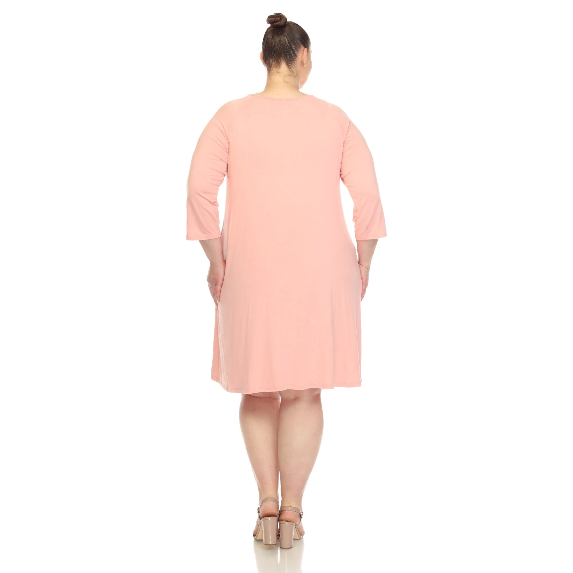Criss Cross Neckline Swing Midi Dress - Plus - Image 14