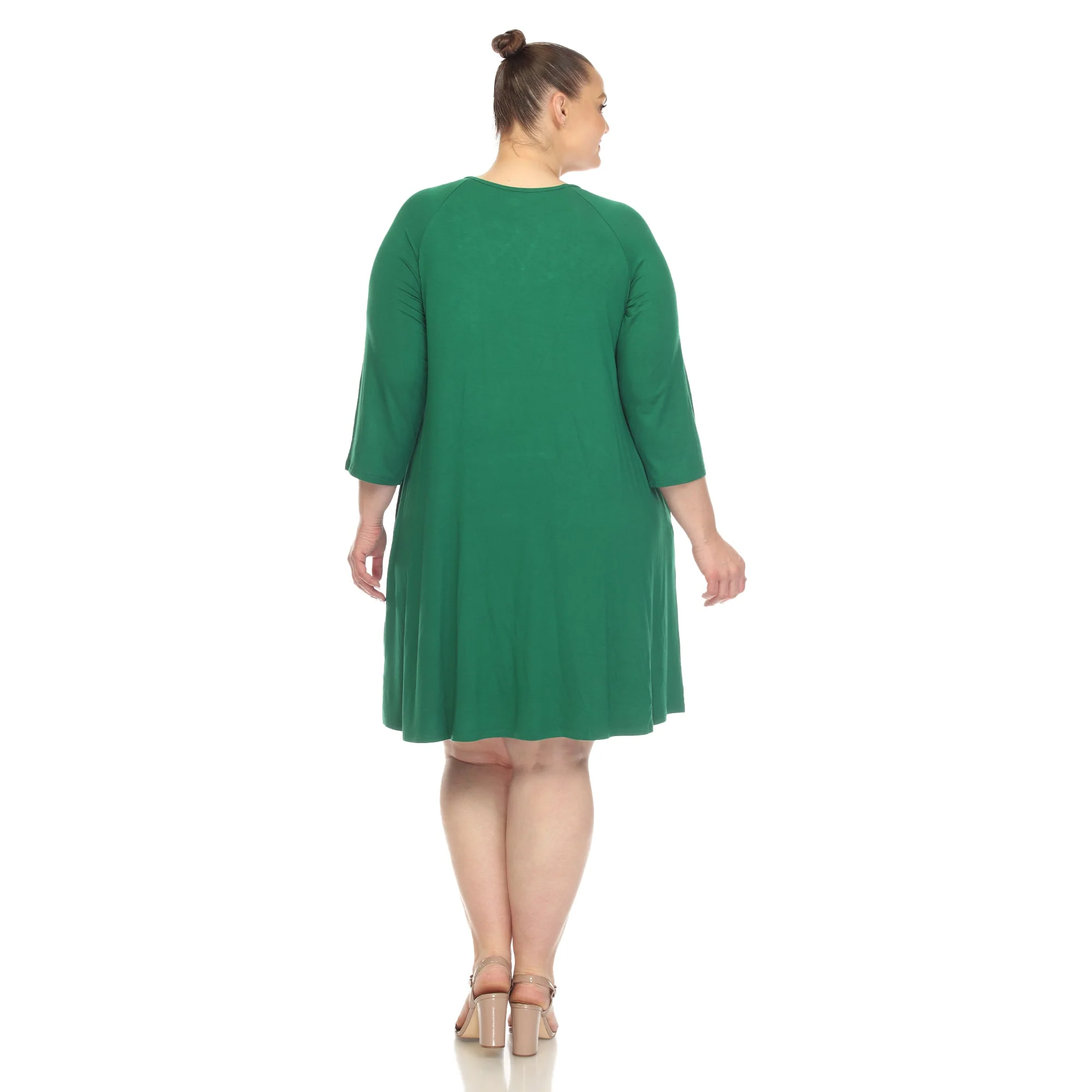 Criss Cross Neckline Swing Midi Dress - Plus - Image 23