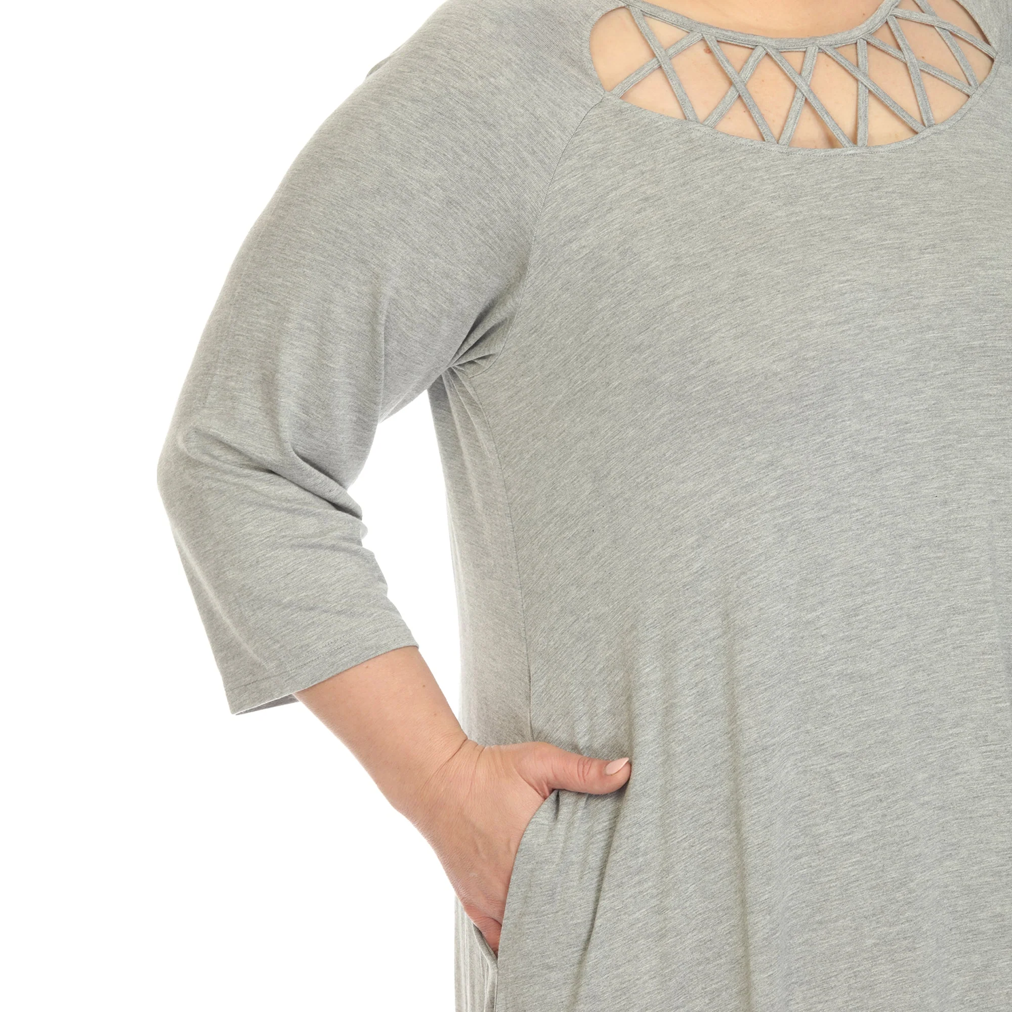 Criss Cross Neckline Swing Midi Dress - Plus - Image 39