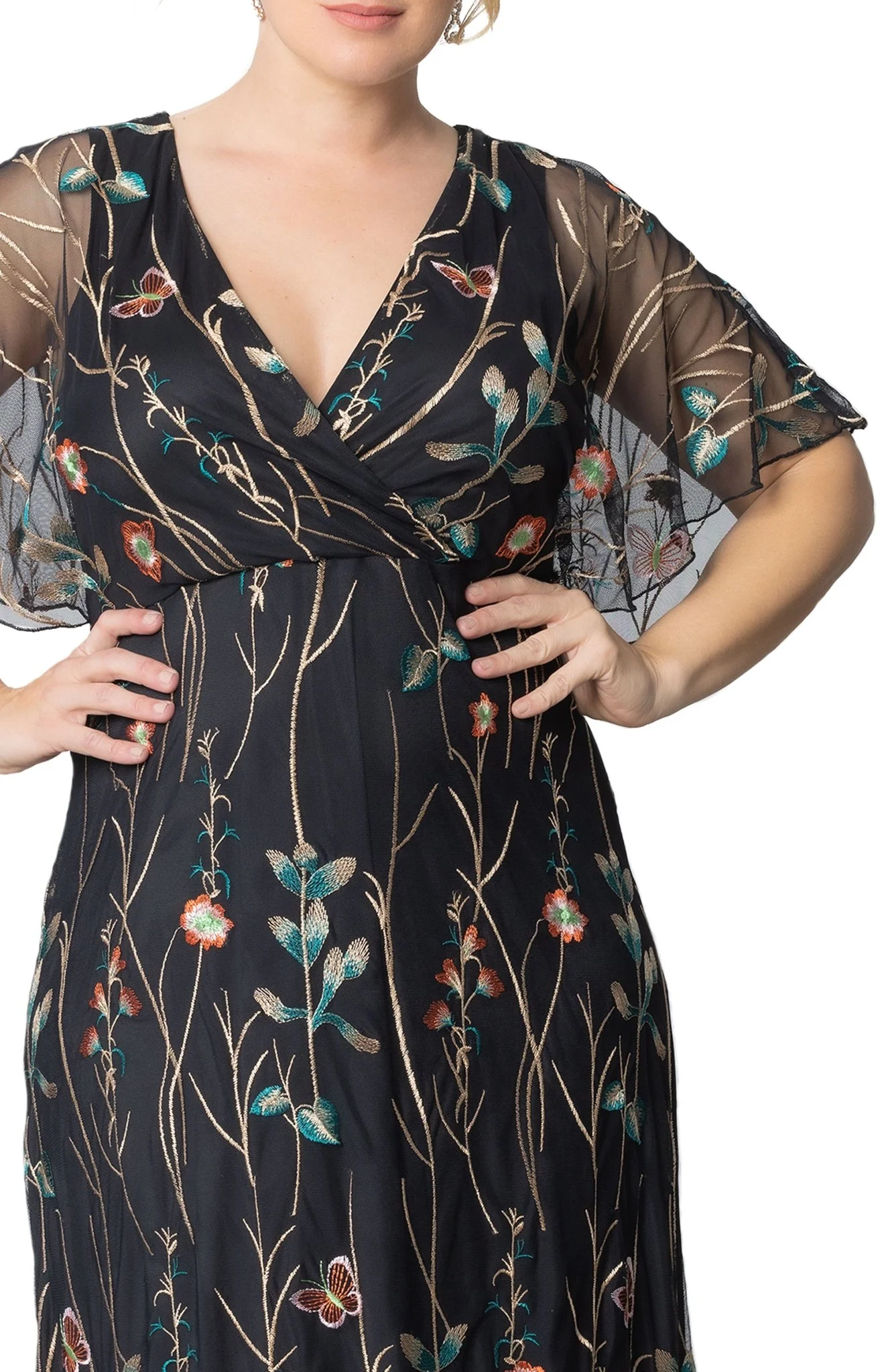 Embroidered Elegance Evening Gown - Plus - Image 11