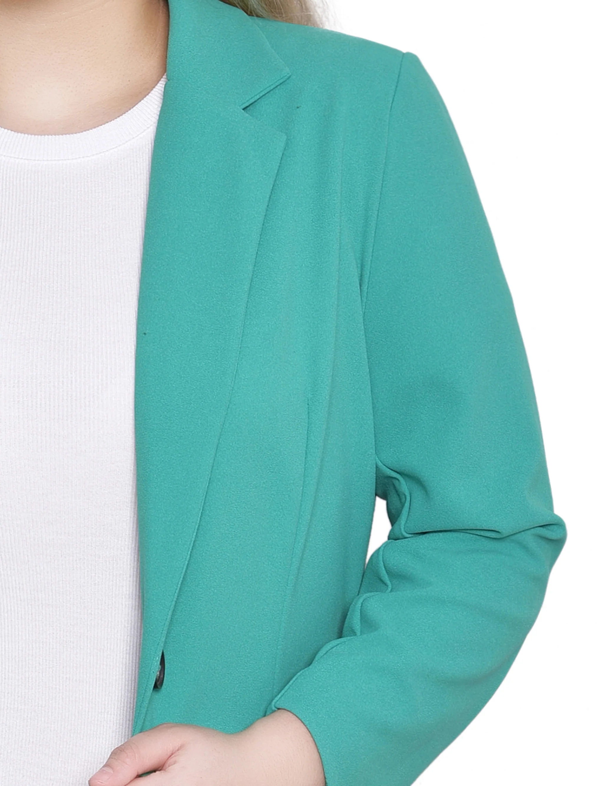 Emerald 3/4 Sleeve Scuba Crepe Jacket - Petite - Image 3