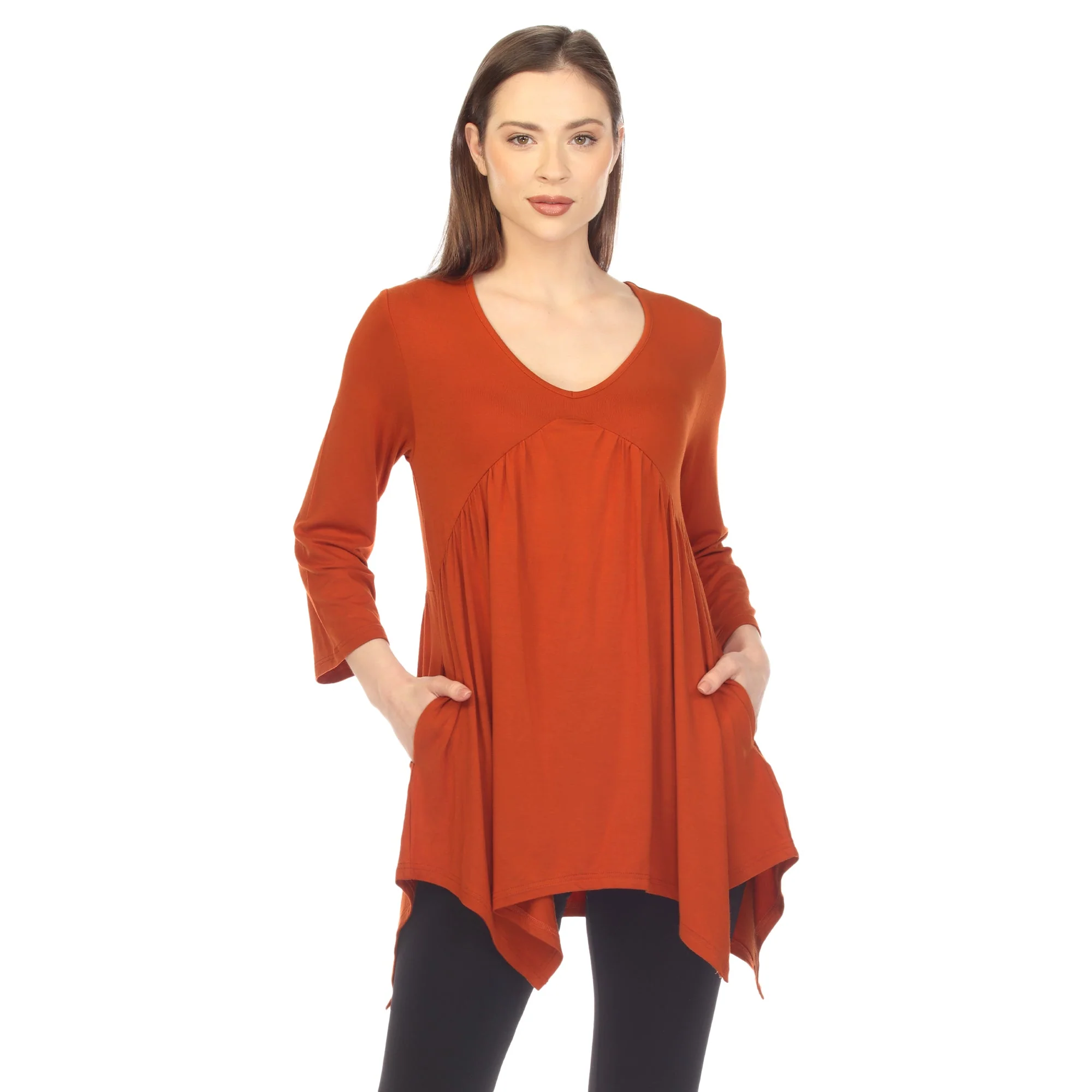Empire Waist V-Neck Tunic Top - Image 11