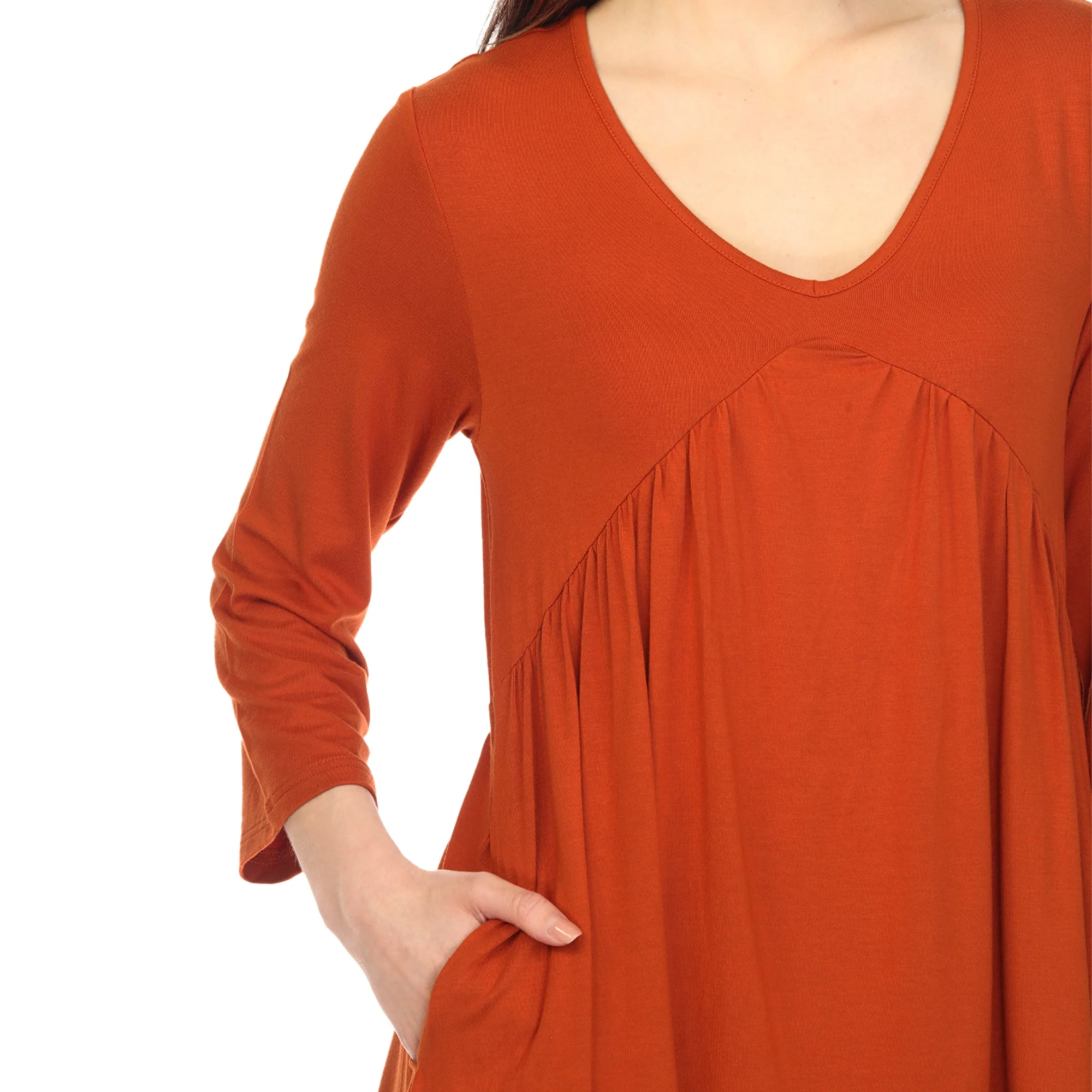 Empire Waist V-Neck Tunic Top - Image 14