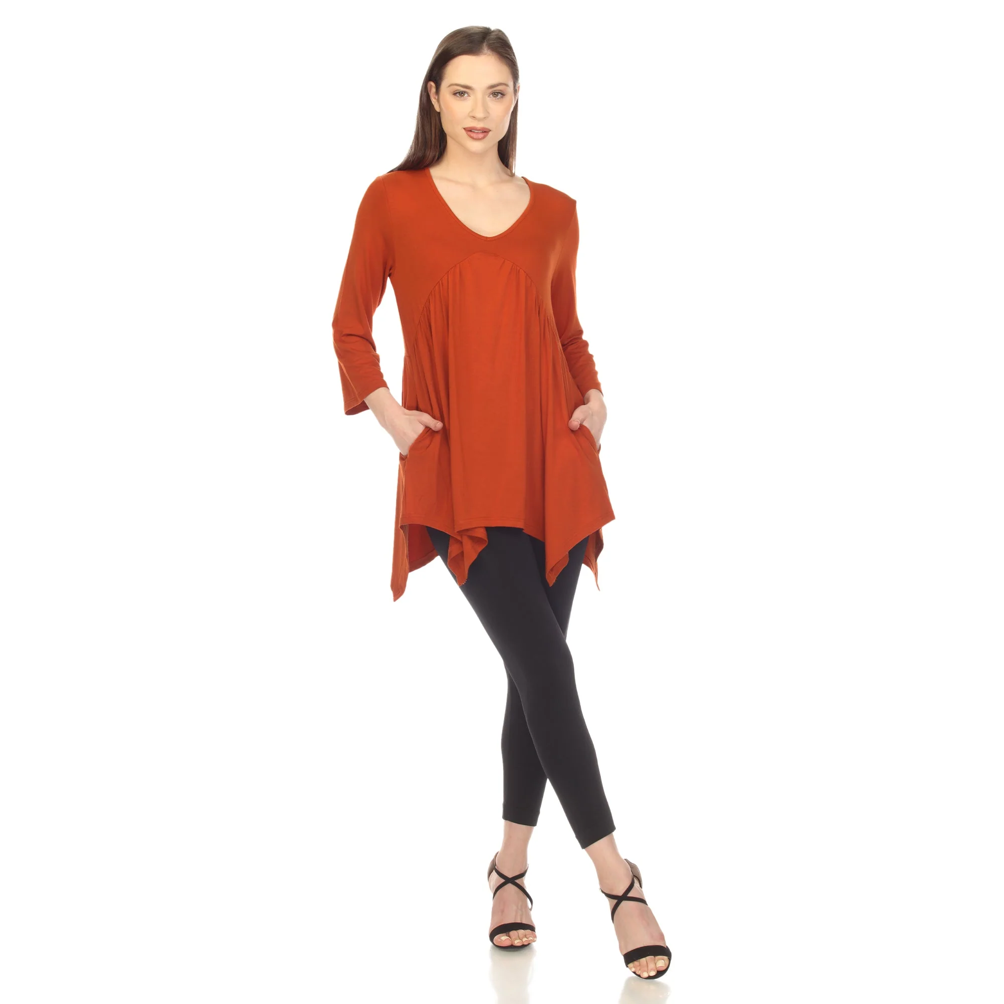 Empire Waist V-Neck Tunic Top - Image 15