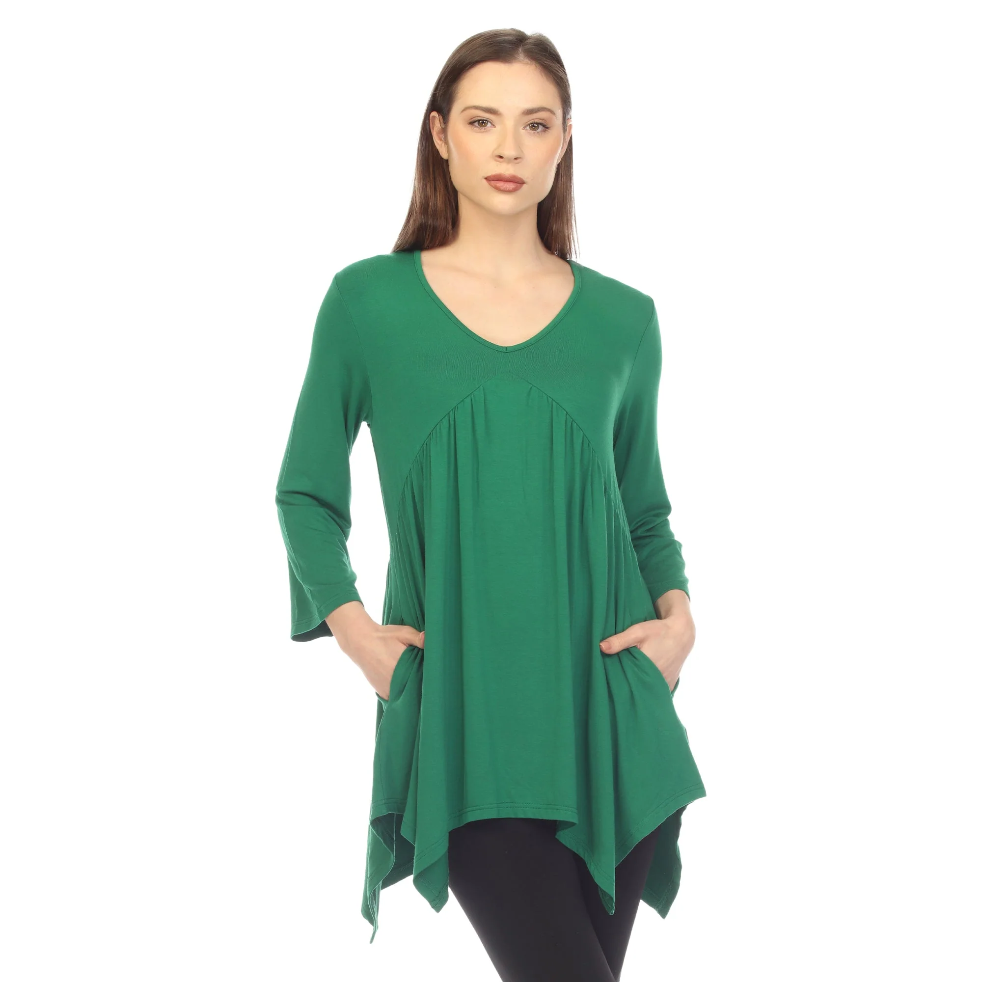 Empire Waist V-Neck Tunic Top - Image 16