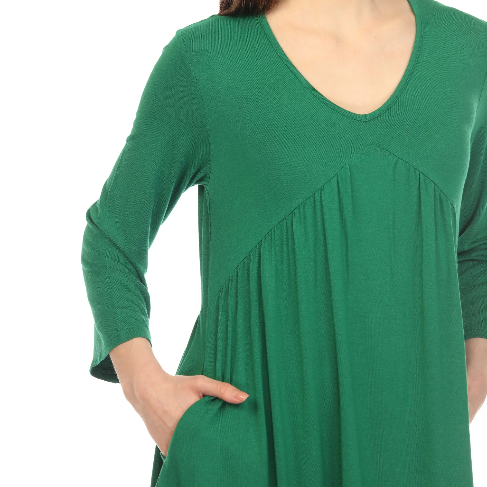 Empire Waist V-Neck Tunic Top - Image 19