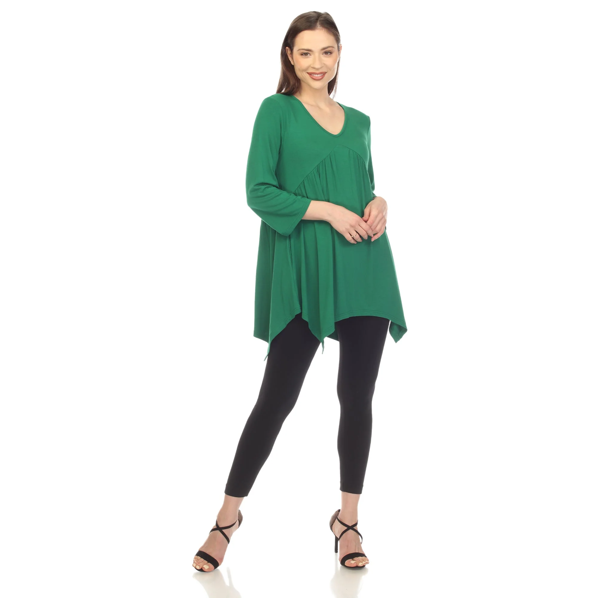 Empire Waist V-Neck Tunic Top - Image 20