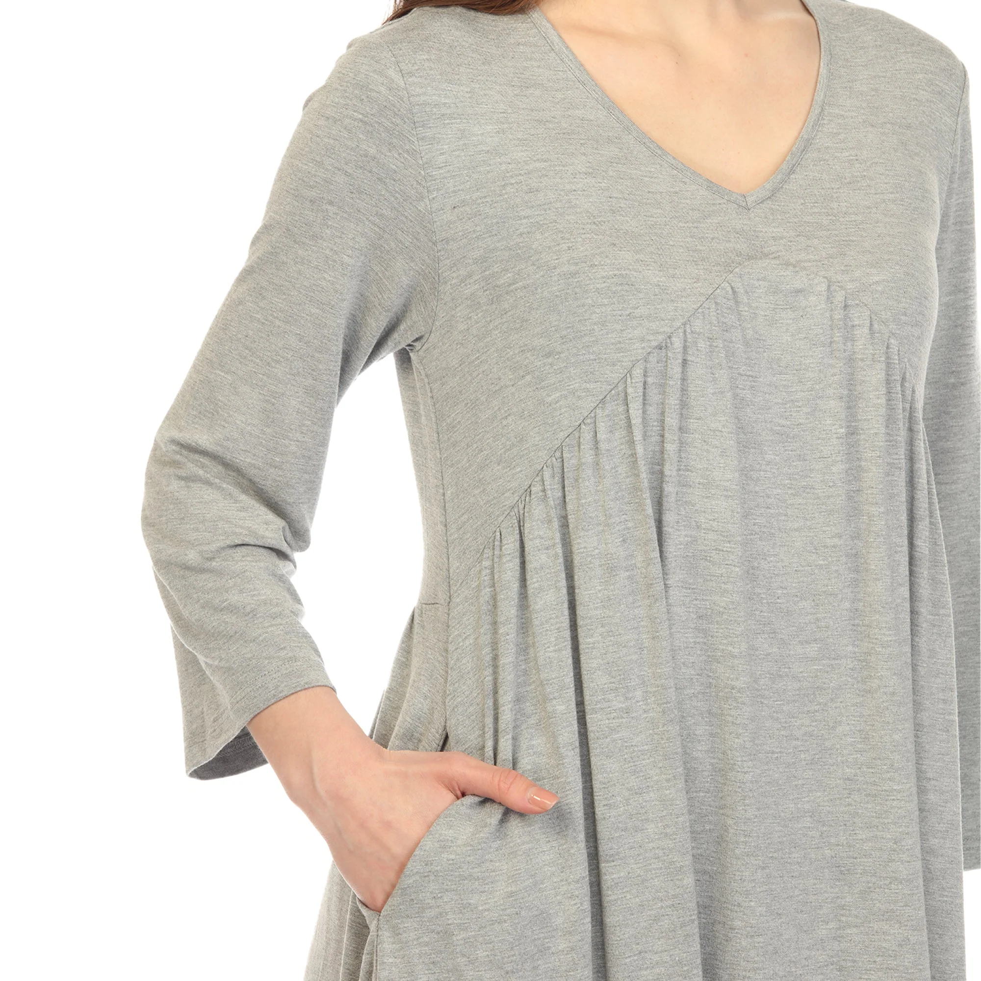 Empire Waist V-Neck Tunic Top - Image 24