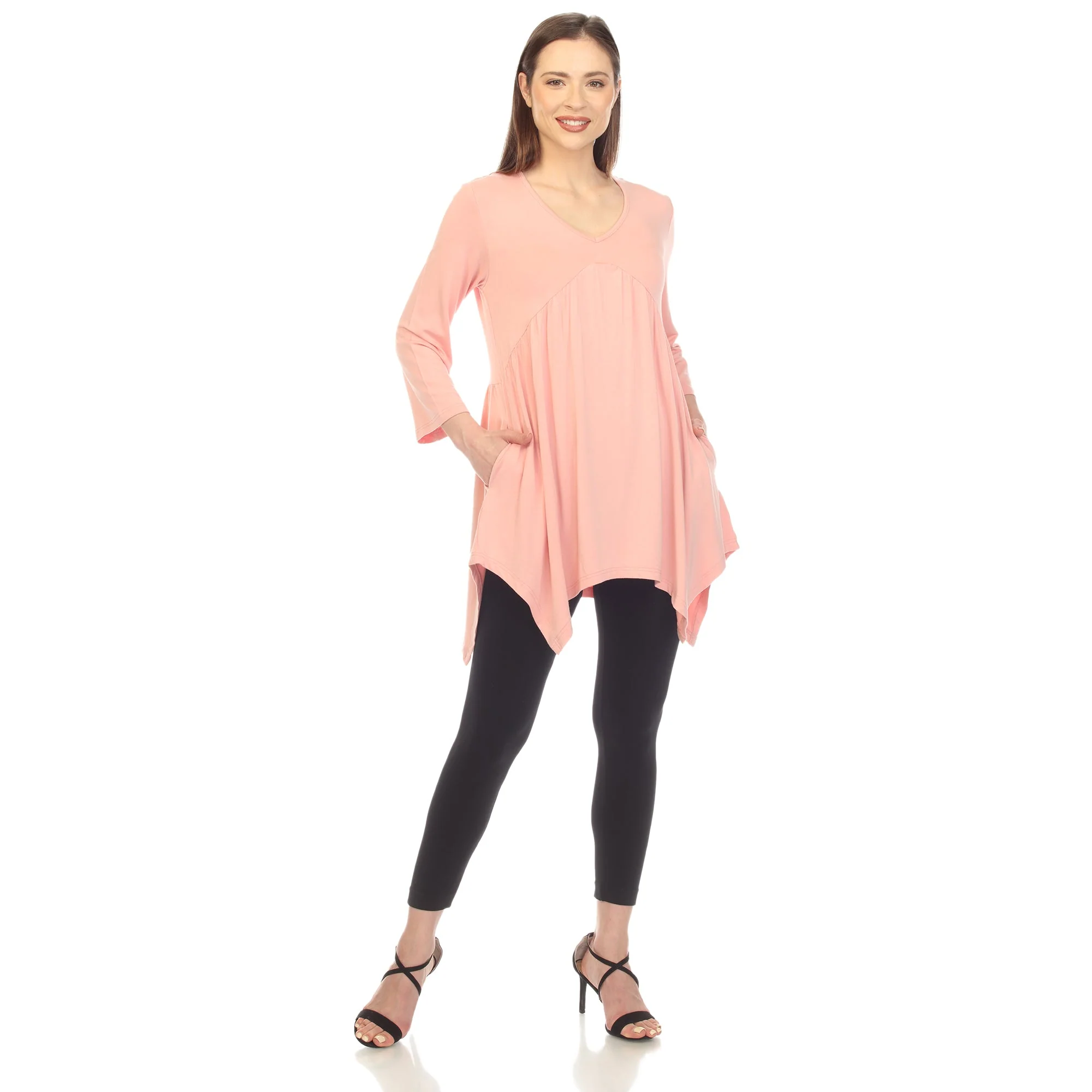 Empire Waist V-Neck Tunic Top - Image 3