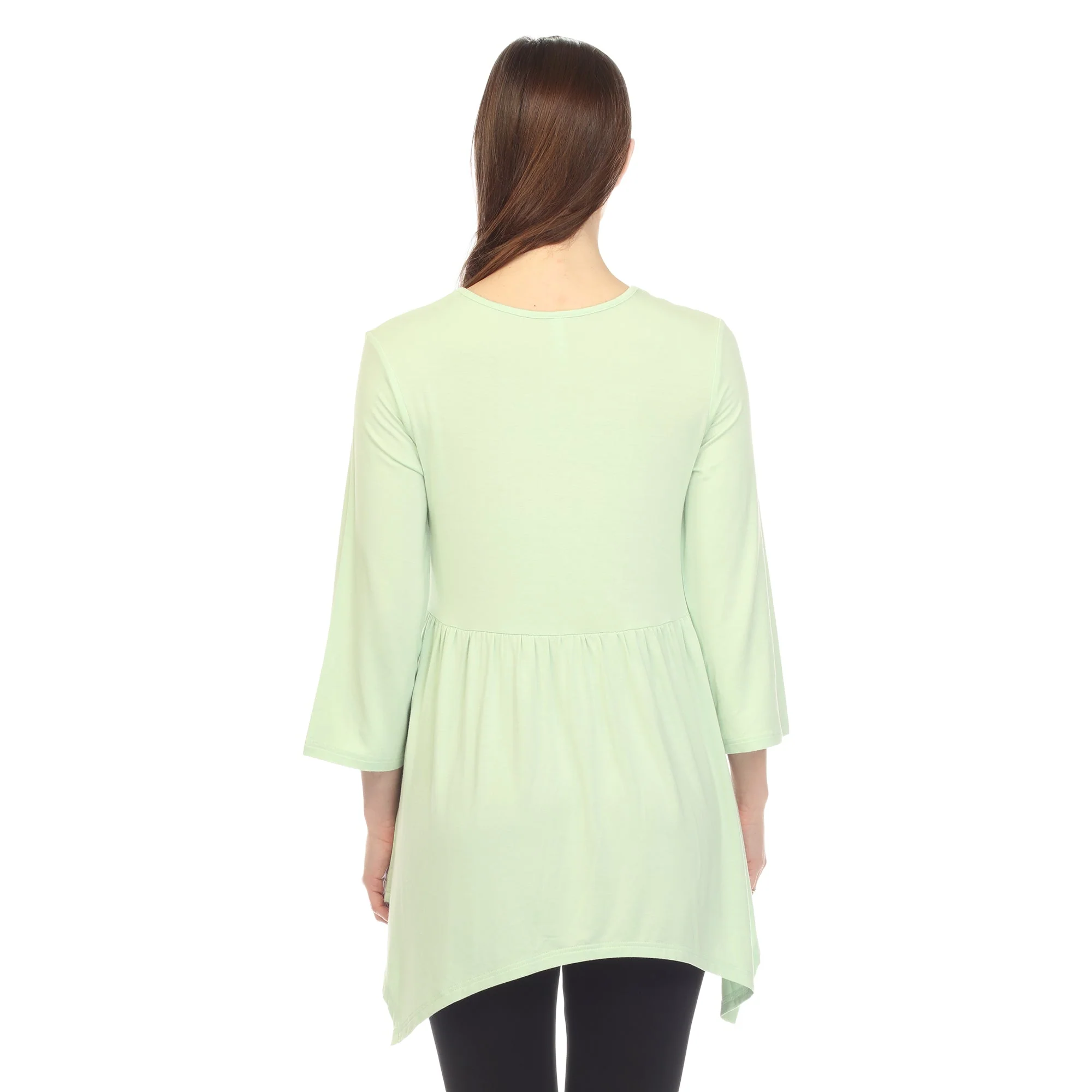 Empire Waist V-Neck Tunic Top - Image 33