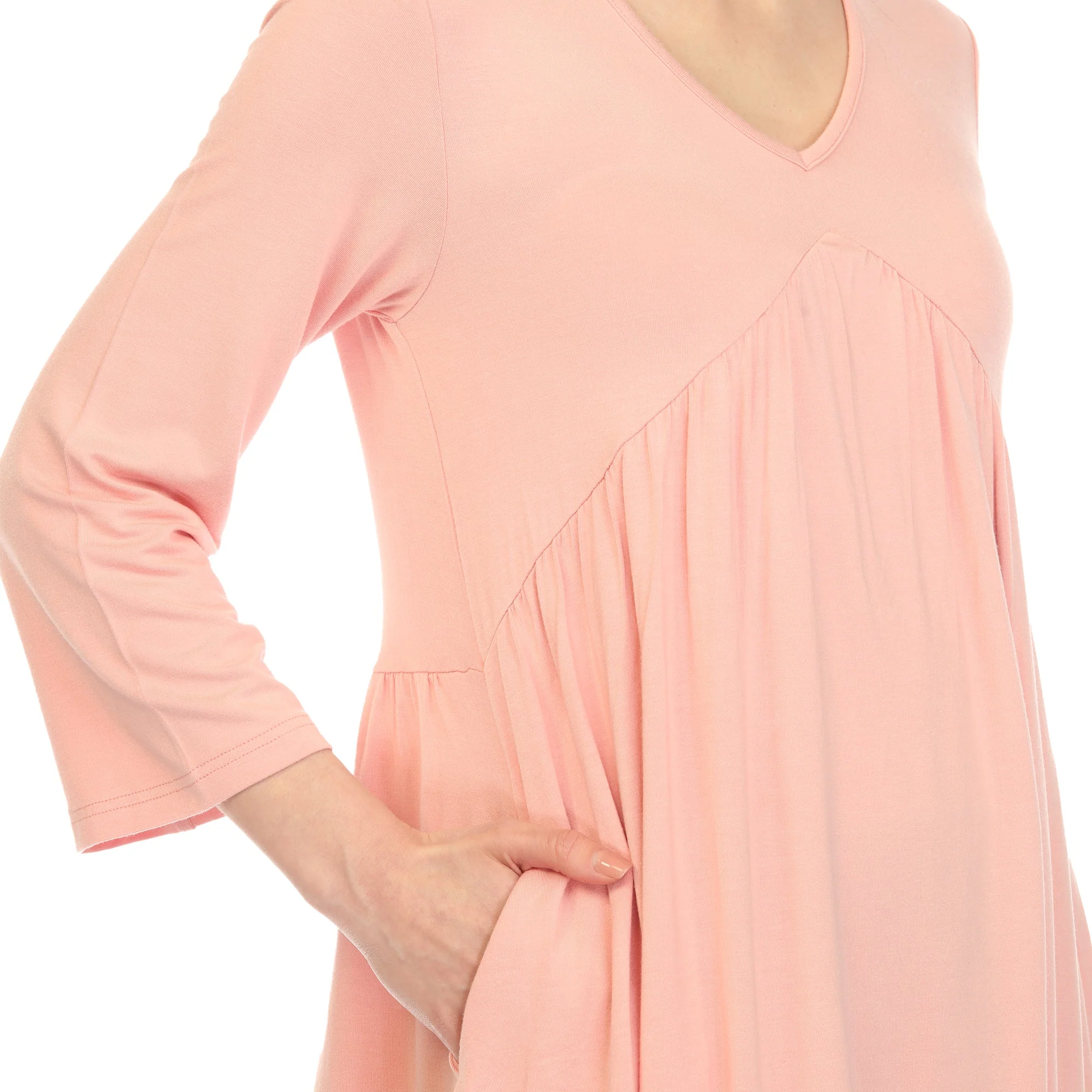 Empire Waist V-Neck Tunic Top - Image 4