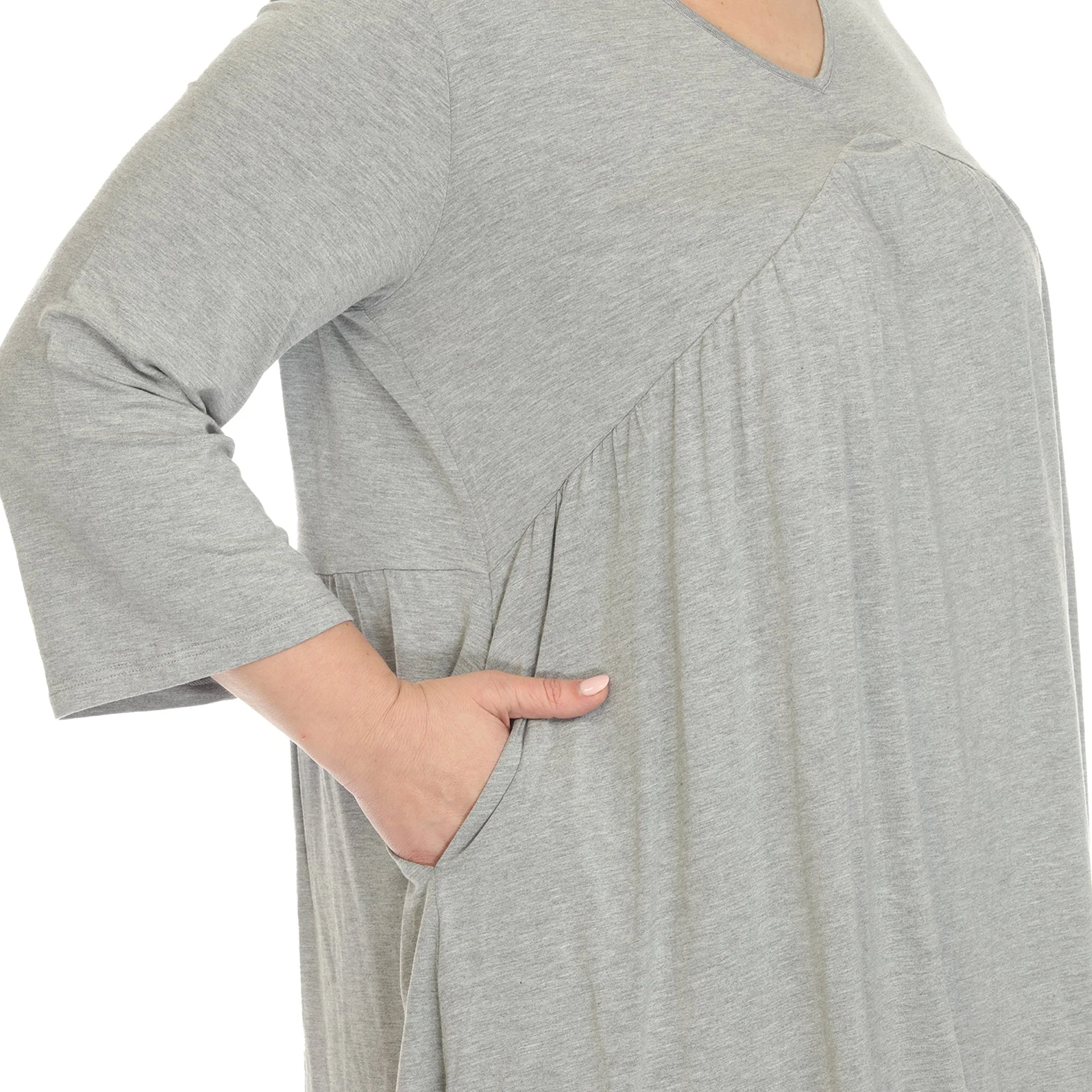 Empire Waist V-Neck Tunic Top - Plus - Image 20