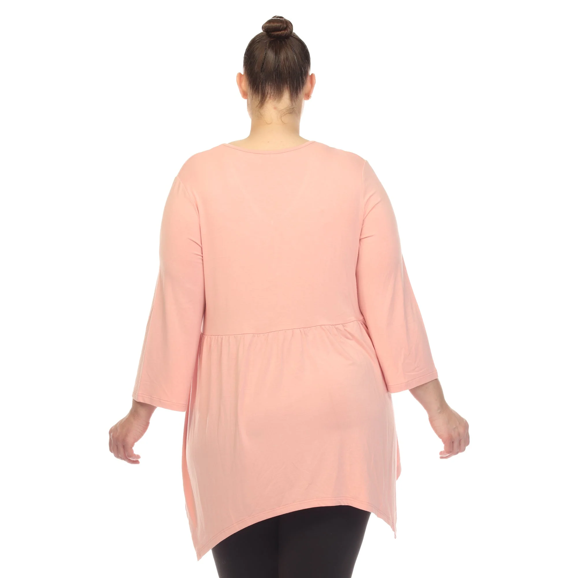 Empire Waist V-Neck Tunic Top - Plus - Image 3