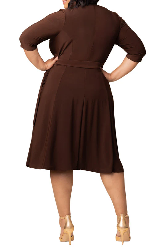Essential Wrap Dress - Chocolate - Plus - Image 2