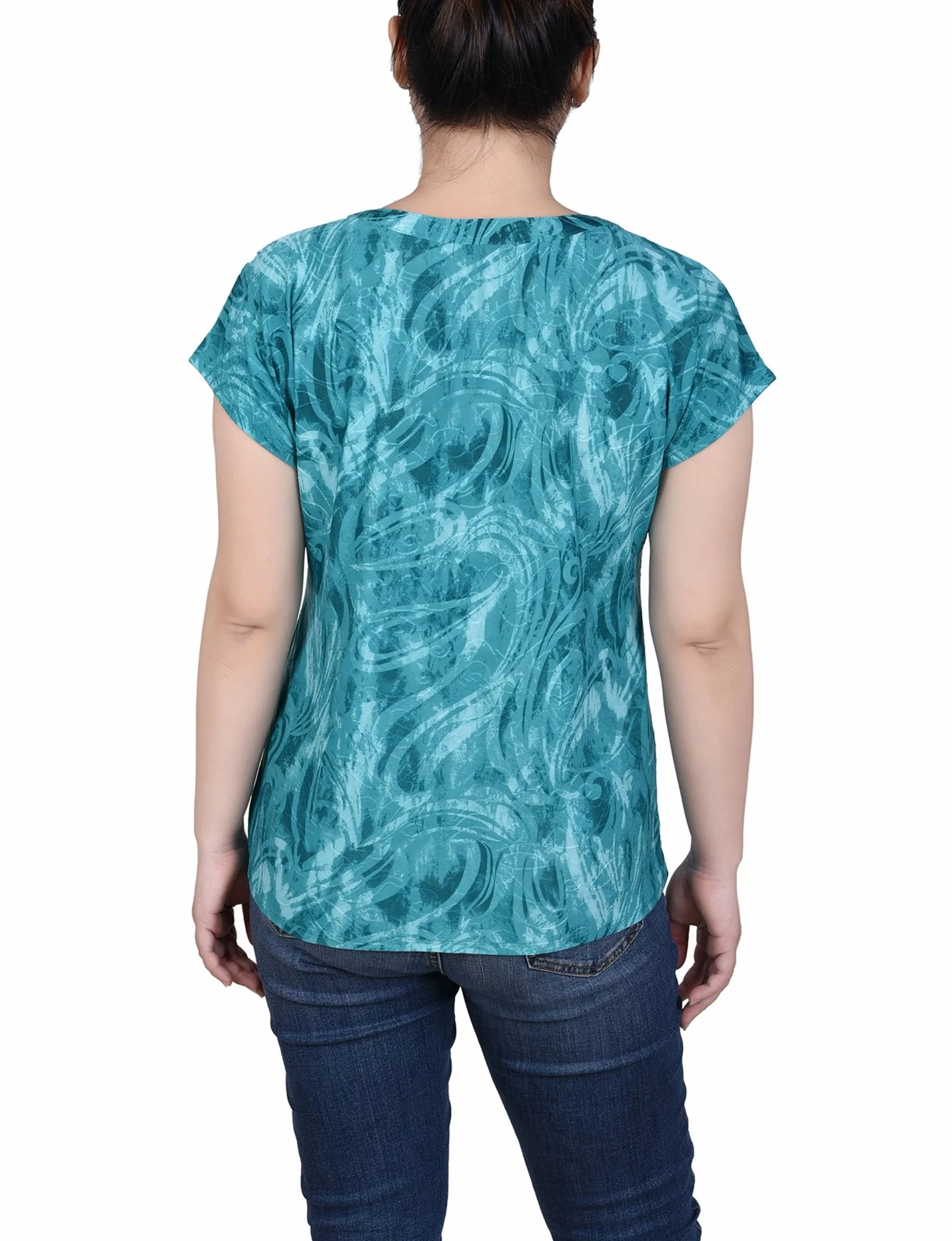 Extended Sleeve Top With Grommets - Petite - Image 6