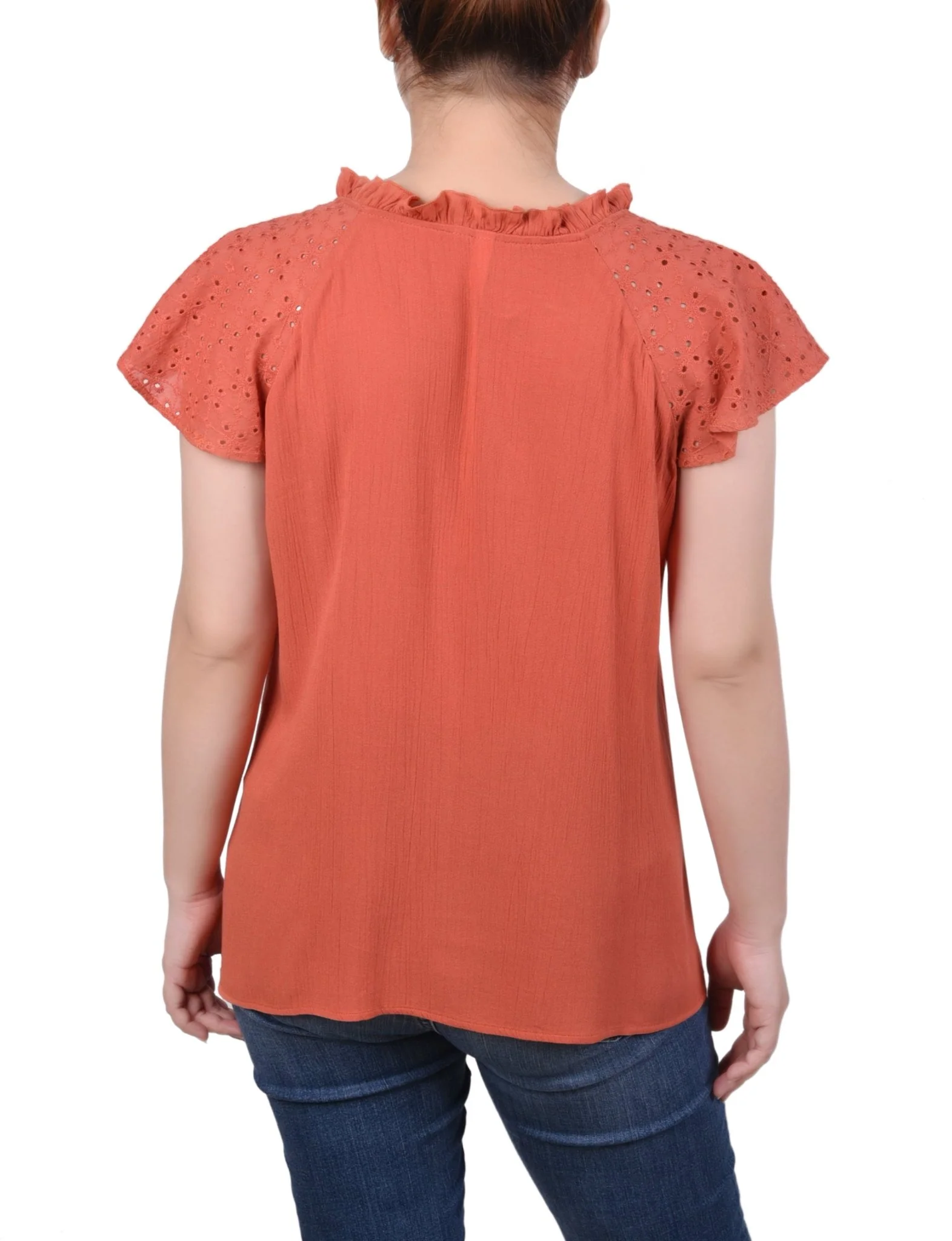 Eyelet Sleeve Blouse - Petite - Image 6