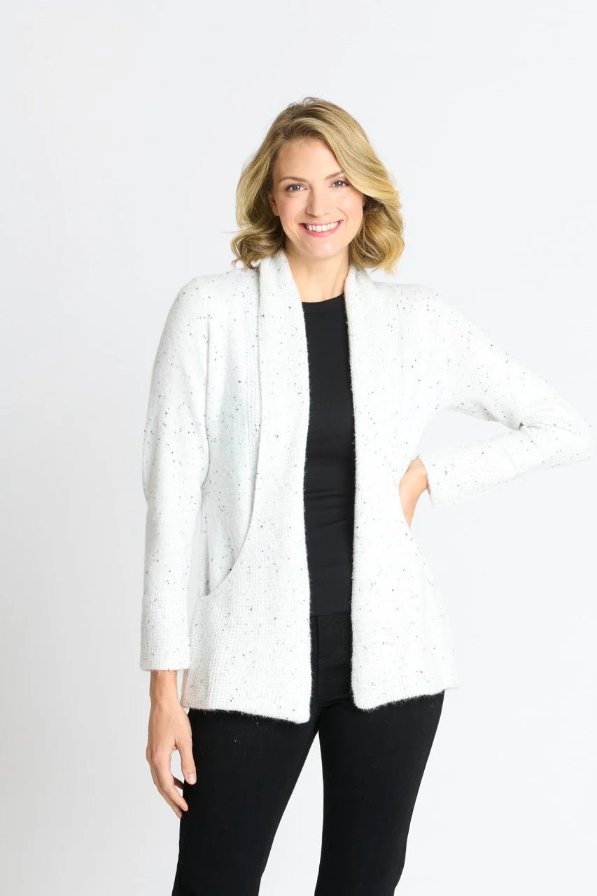 Flecked J-Pocket Cardigan Sweater - Image 4