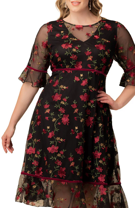 Floral Flare Wildflower Embroidered Dress - Plus - Image 3