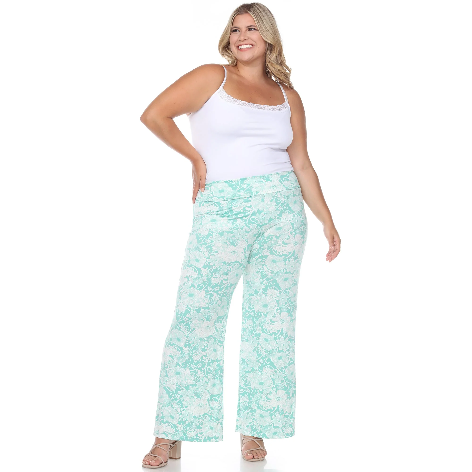 Floral Paisley Palazzo Pants - Plus - Image 25