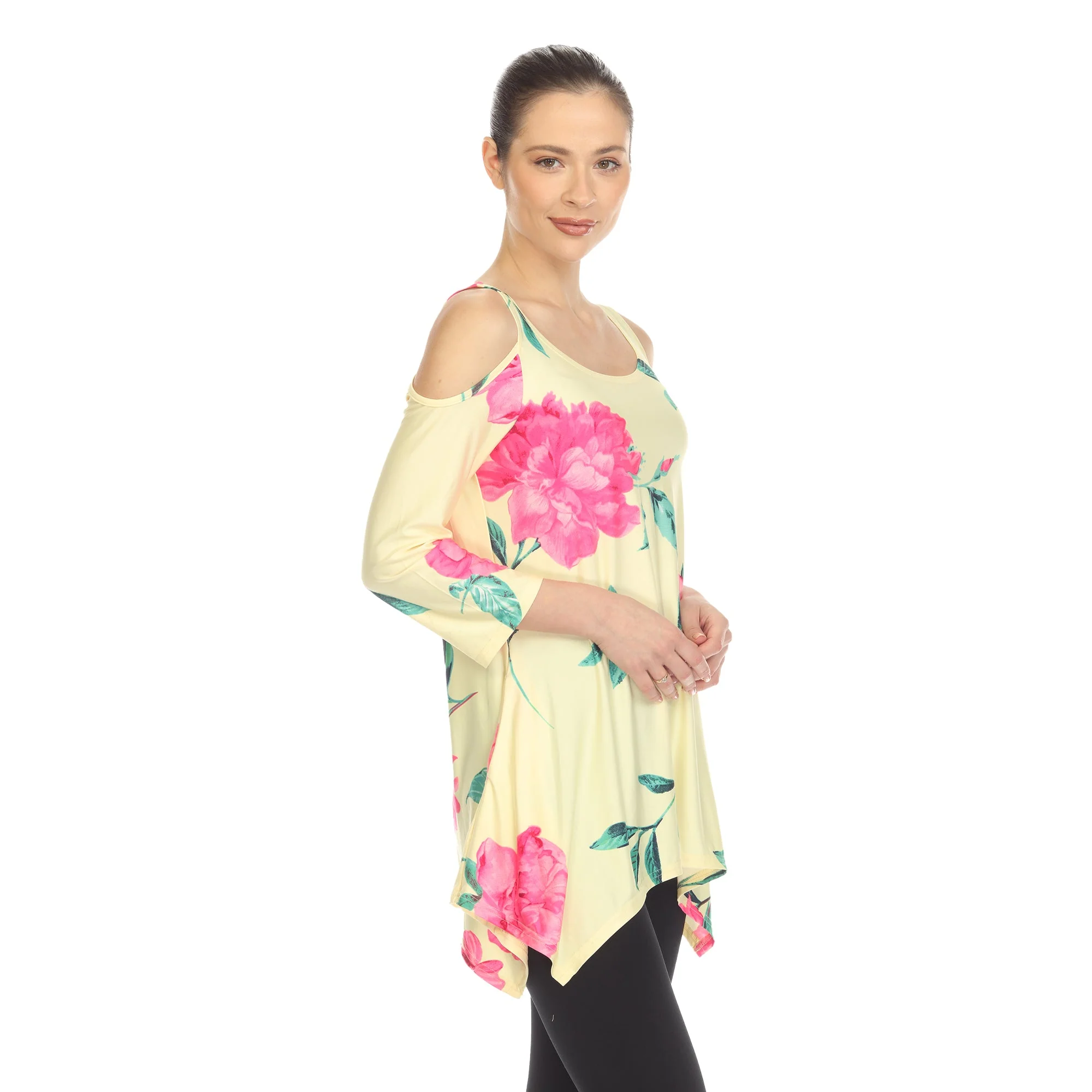 Floral Printed Cold Shoulder Tunic - Image 13
