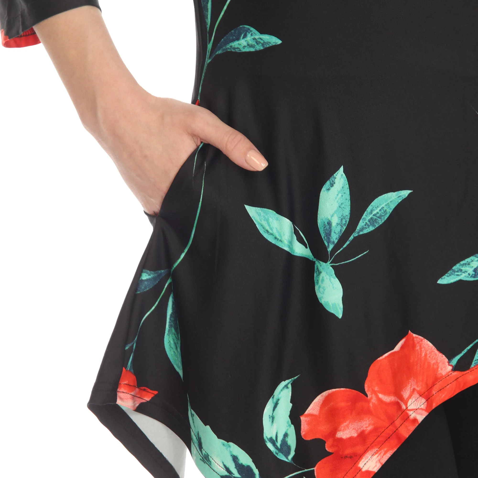 Floral Printed Cold Shoulder Tunic - Image 22