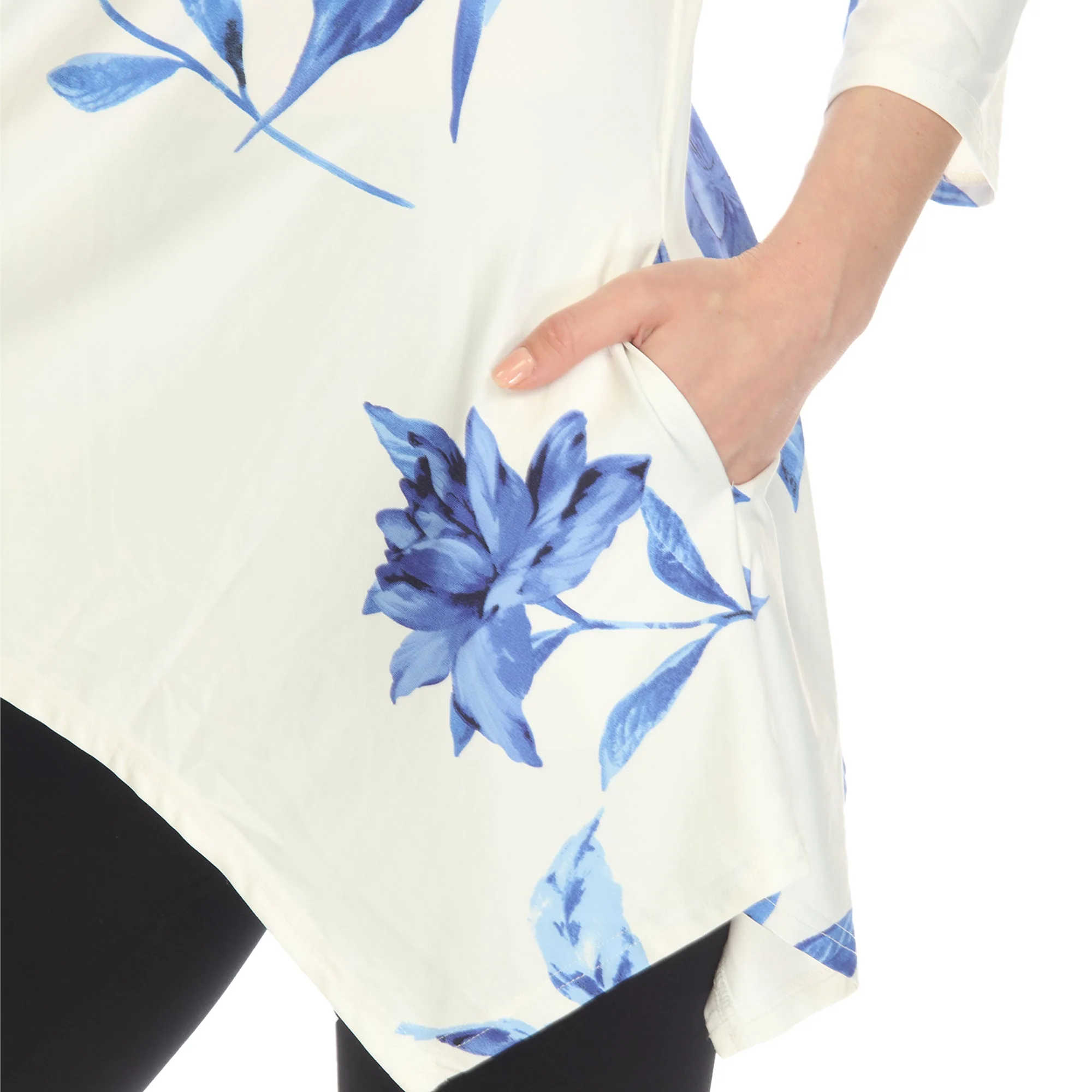 Floral Printed Cold Shoulder Tunic - Image 4