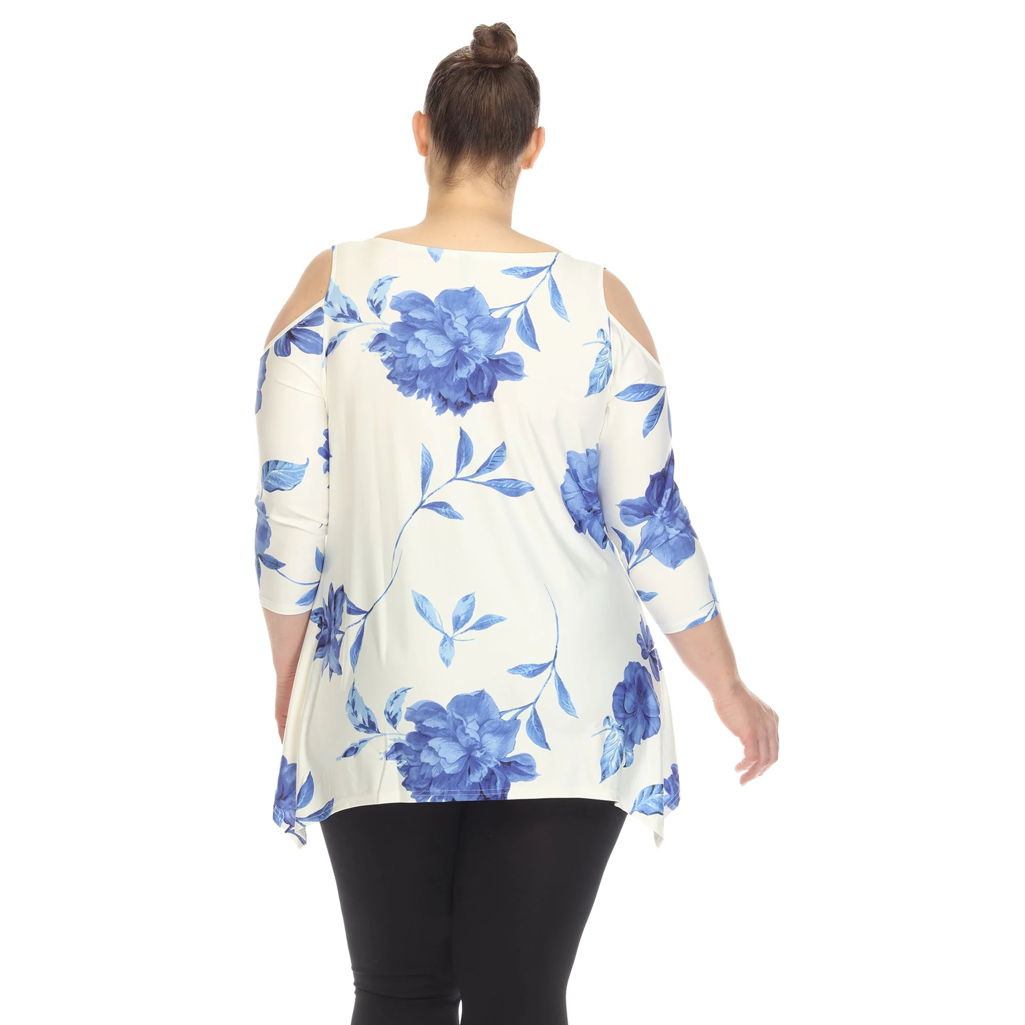 Floral Printed Cold Shoulder Tunic - Plus - Image 18