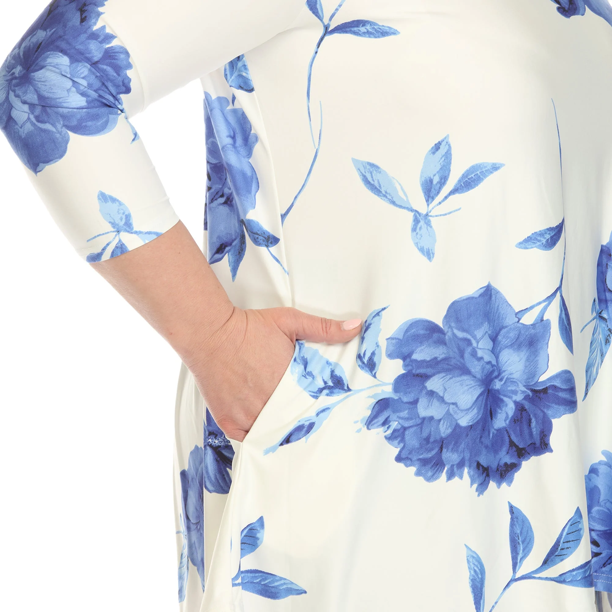 Floral Printed Cold Shoulder Tunic - Plus - Image 19