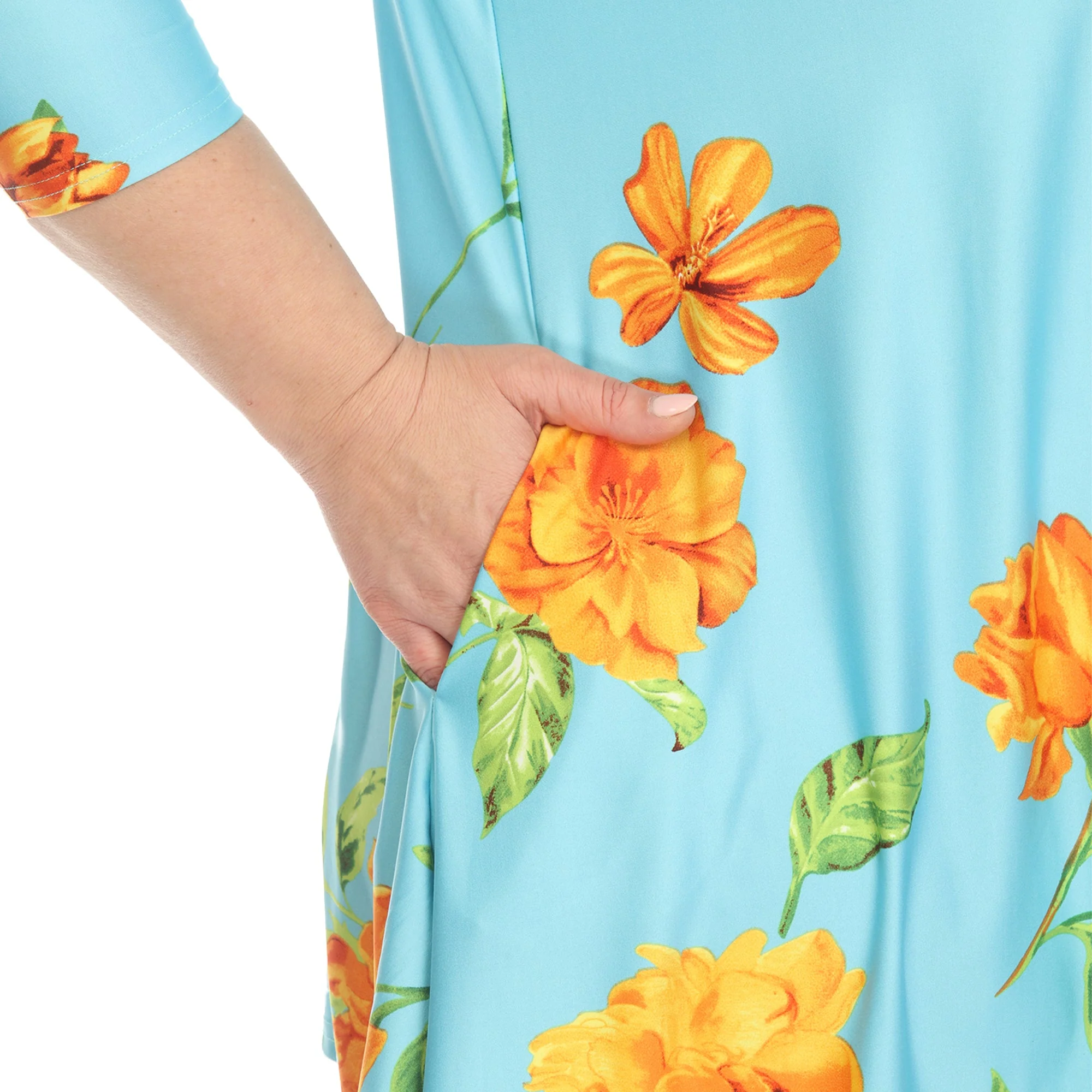 Floral Printed Cold Shoulder Tunic - Plus - Image 31