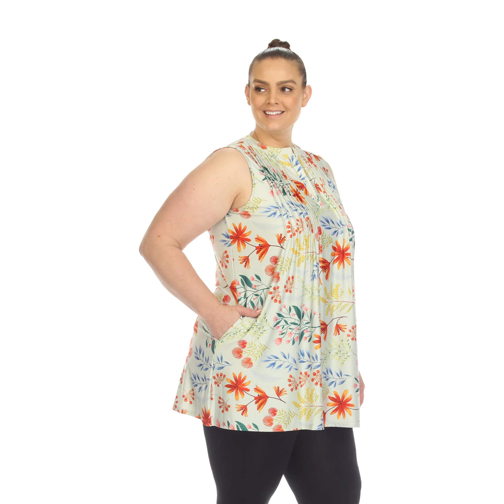 Floral Sleeveless Tunic Top - Plus - Image 10