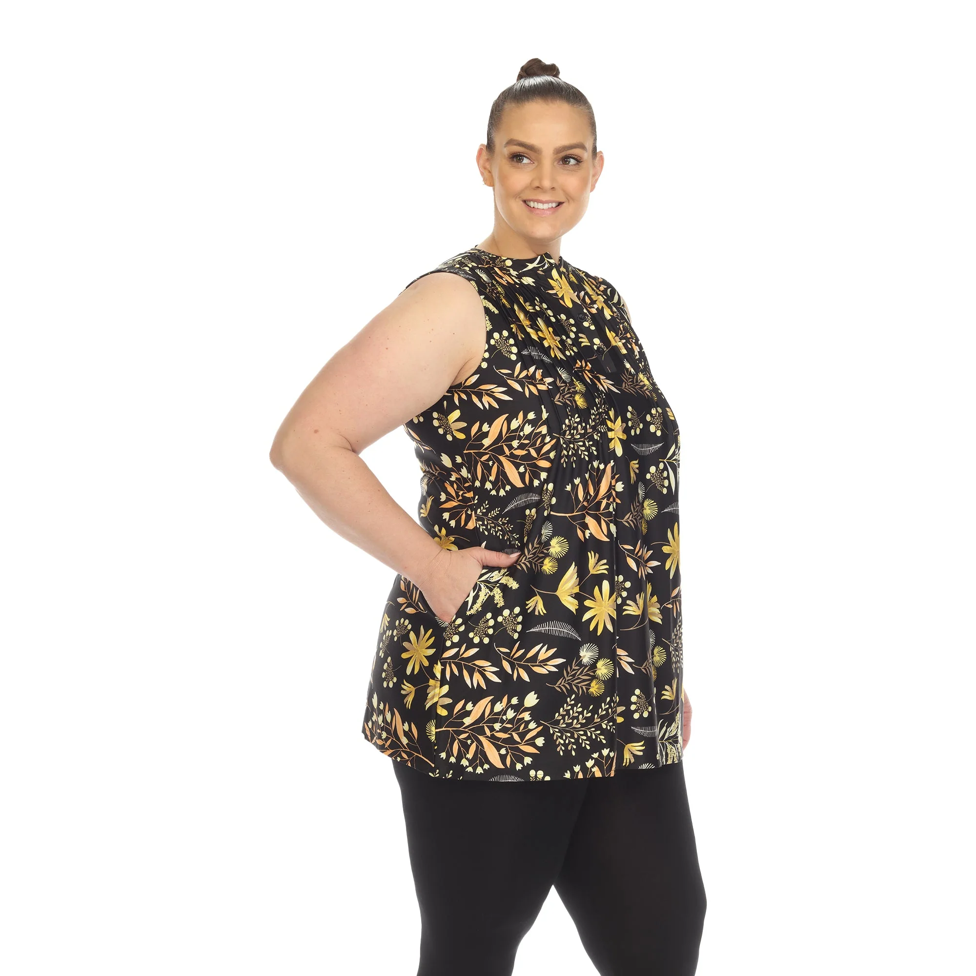 Floral Sleeveless Tunic Top - Plus - Image 21