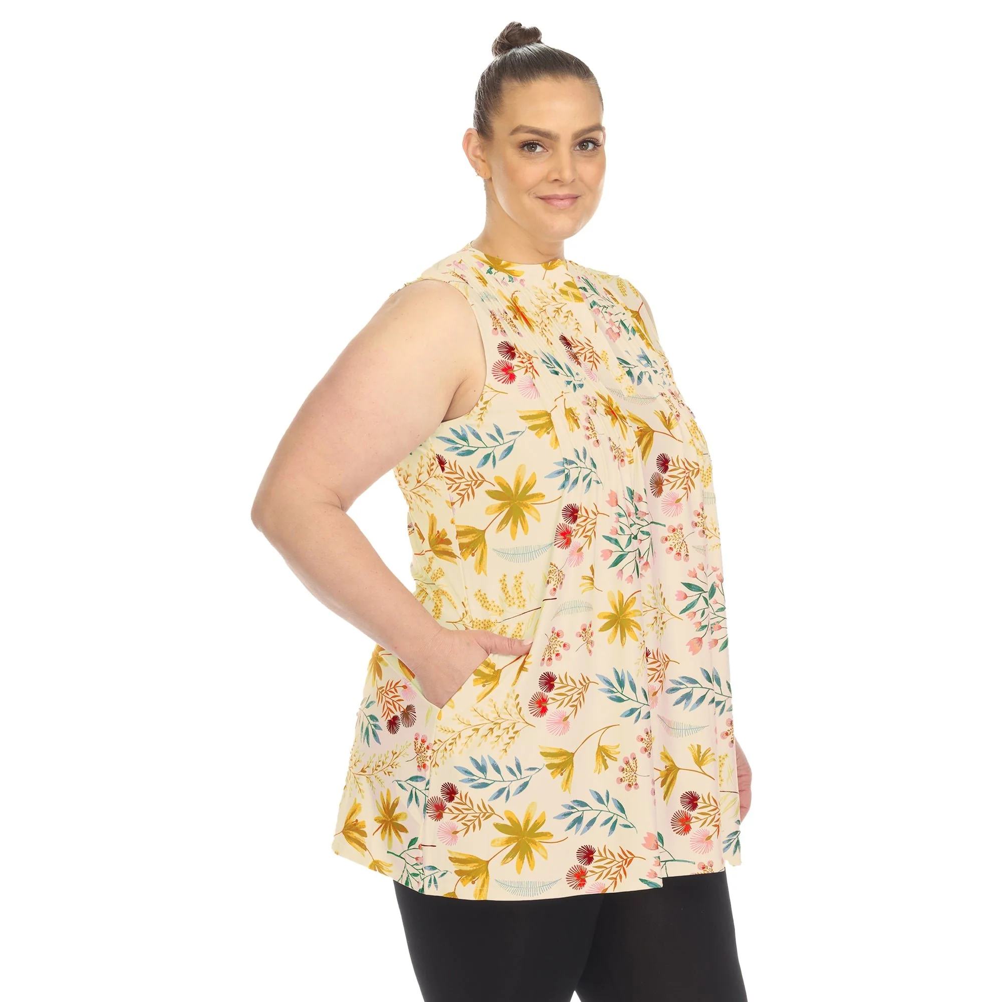 Floral Sleeveless Tunic Top - Plus - Image 6