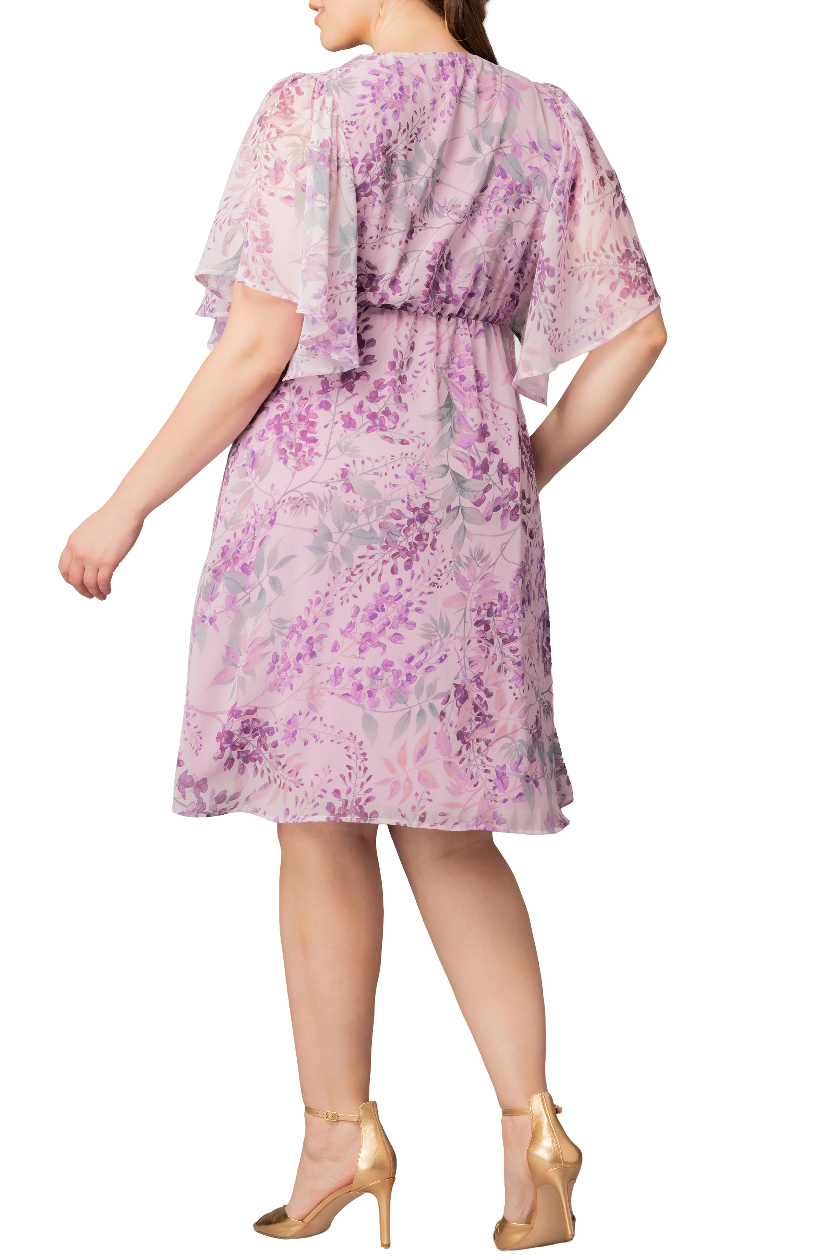 Florence Flutter Sleeve Dress  - Wisteria Blooms -  Plus - Image 2