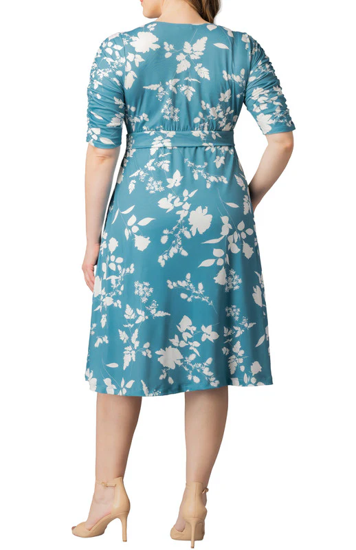 Gabriella Midi Dress  - Aqua Blooms -  Plus - Image 2