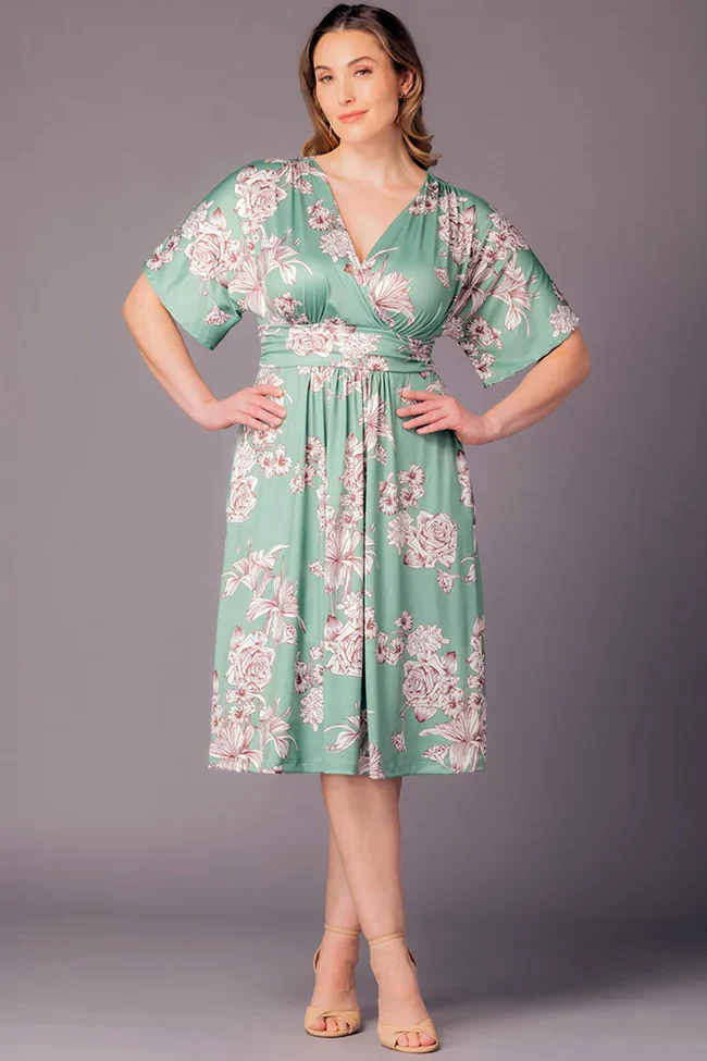Gia Midi Dress  -Sage Garden Print -  Plus - Image 2