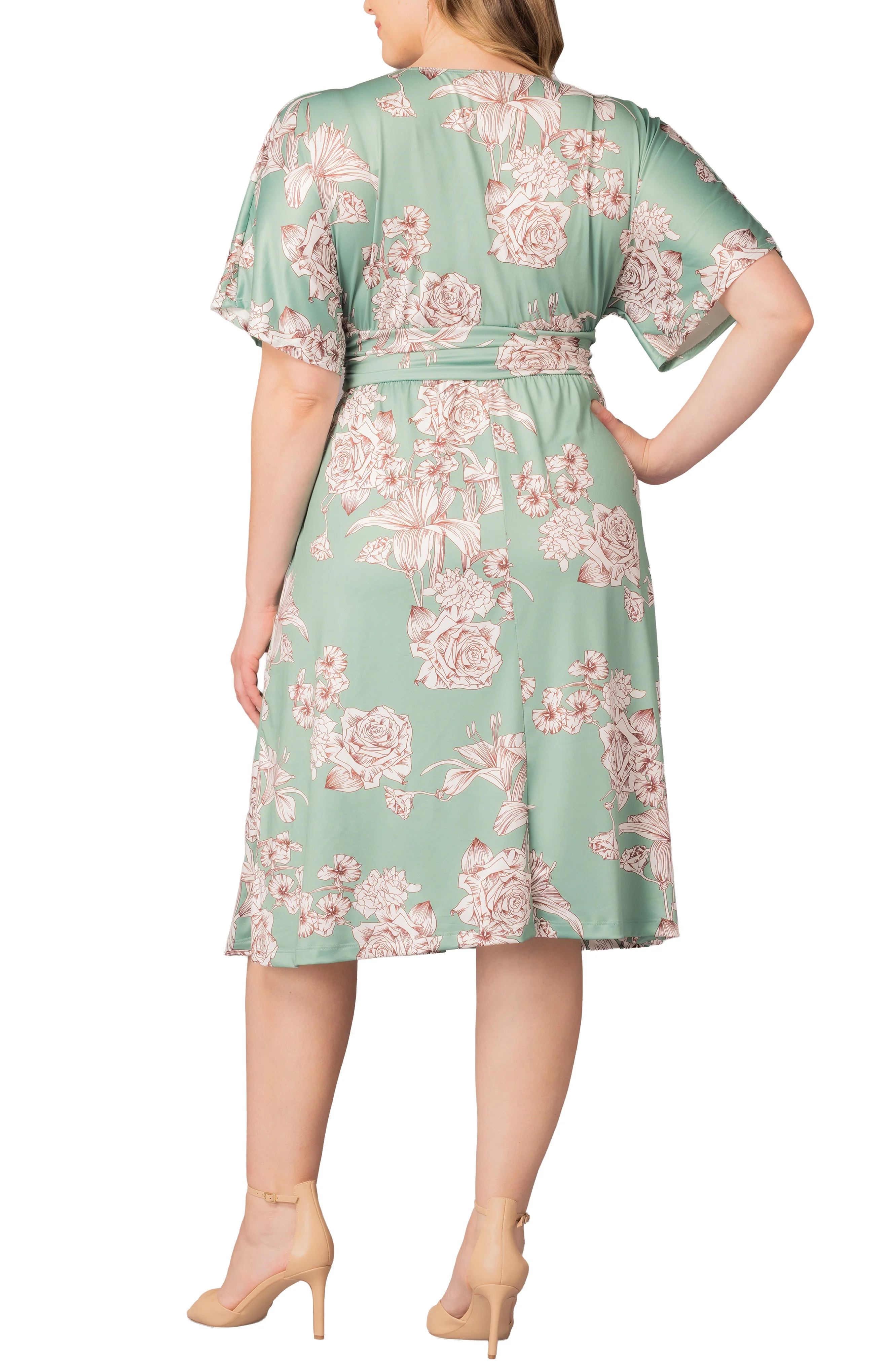 Gia Midi Dress  -Sage Garden Print -  Plus - Image 3