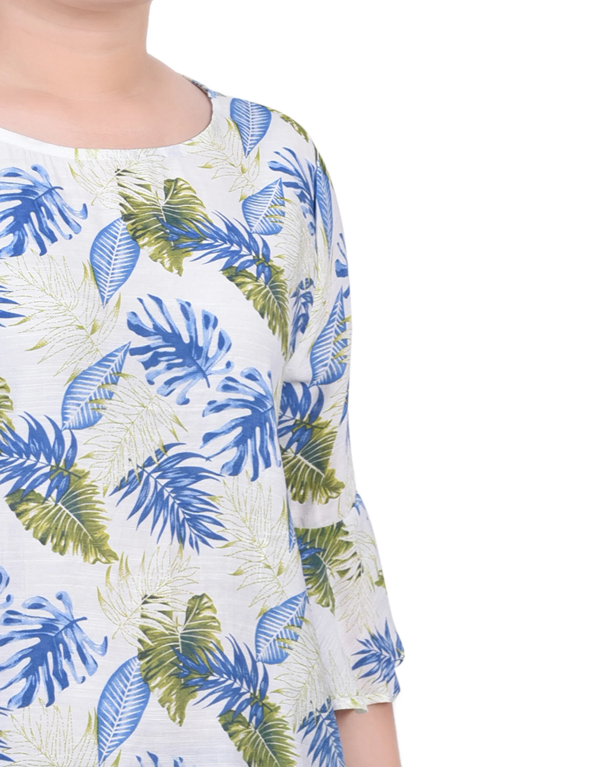 Green Capetropic Bell Sleeve Blouse - Image 3