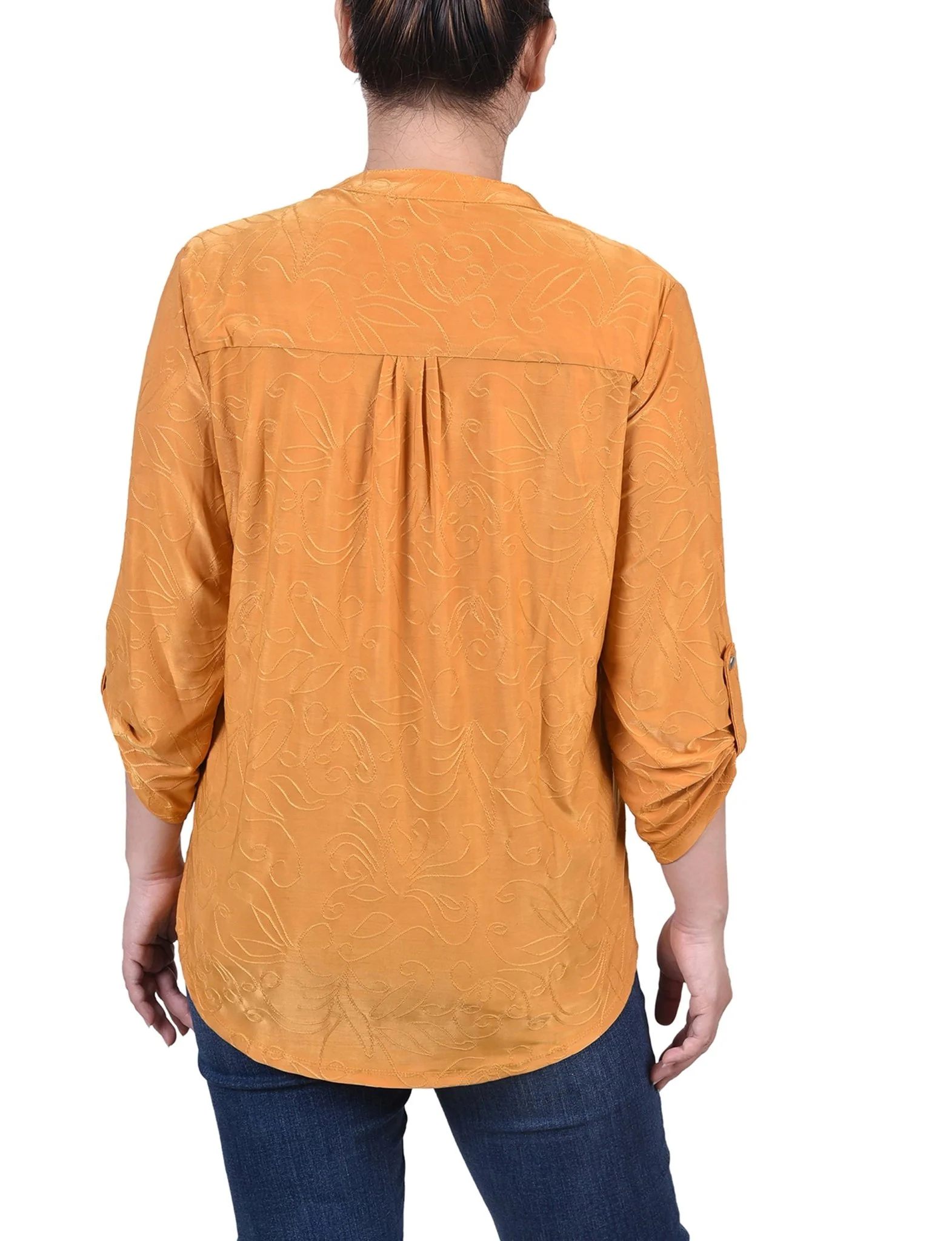 Inca Gold 3/4 Roll Tab Pullover Top - Petite - Image 4