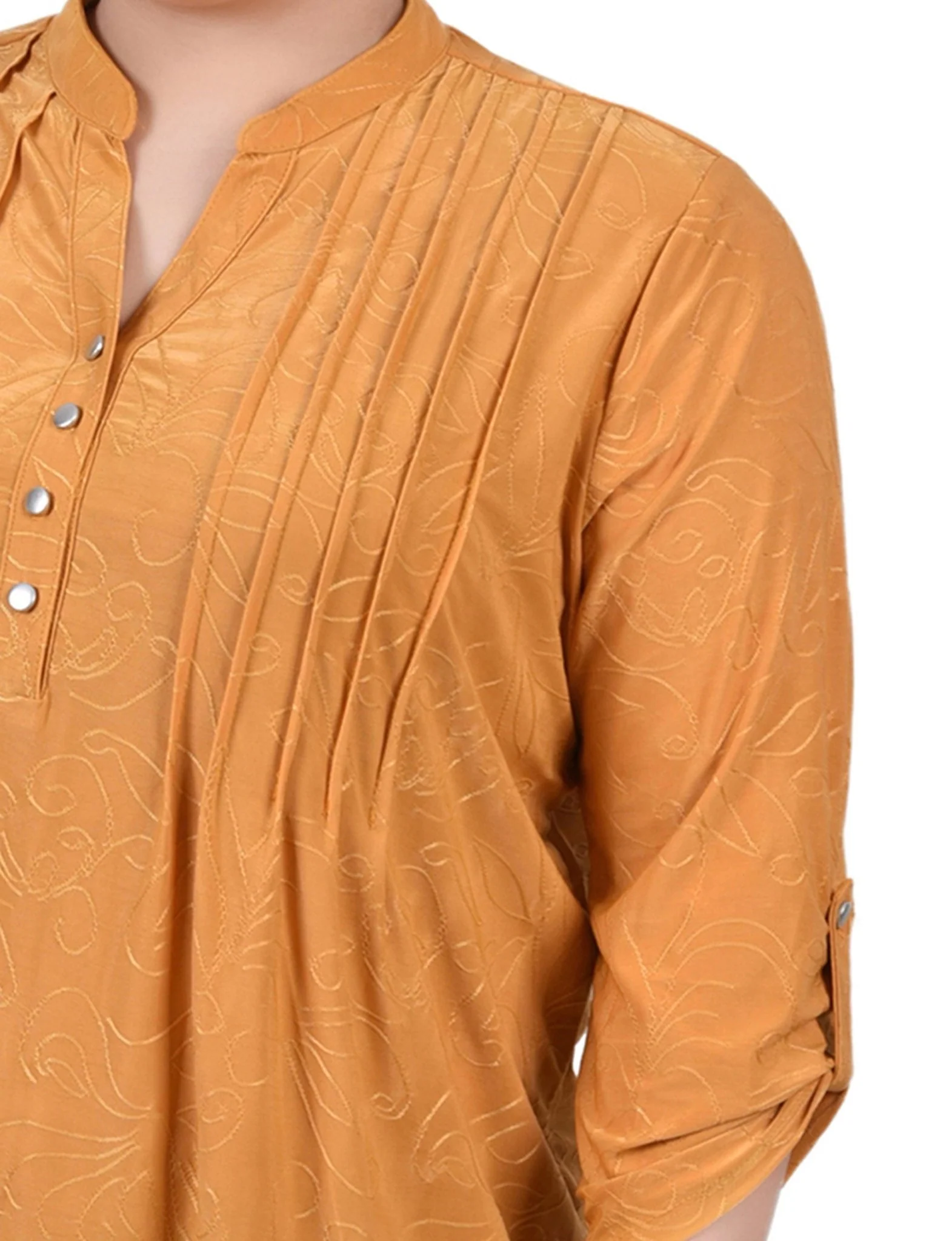 Inca Gold 3/4 Roll Tab Pullover Top - Plus - Image 3