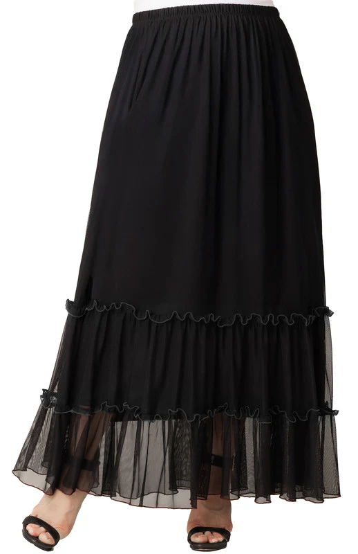 Isla Tiered Mesh Maxi Skirt - Plus - Image 6