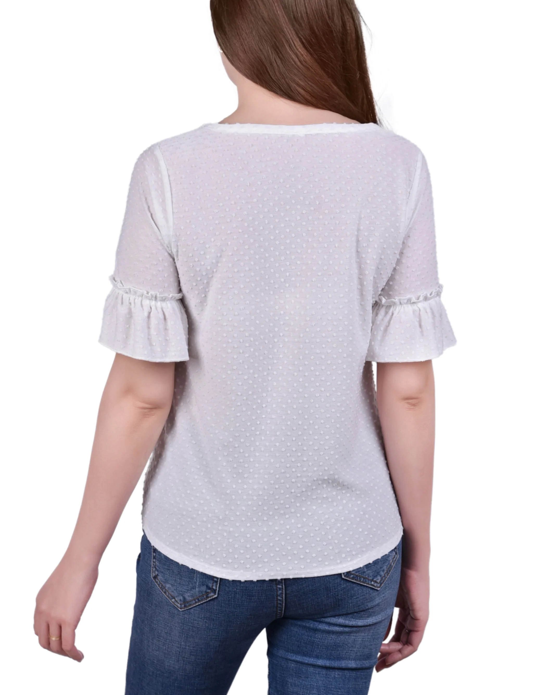 Ivory Bell Sleeve Top - Petite - Image 3