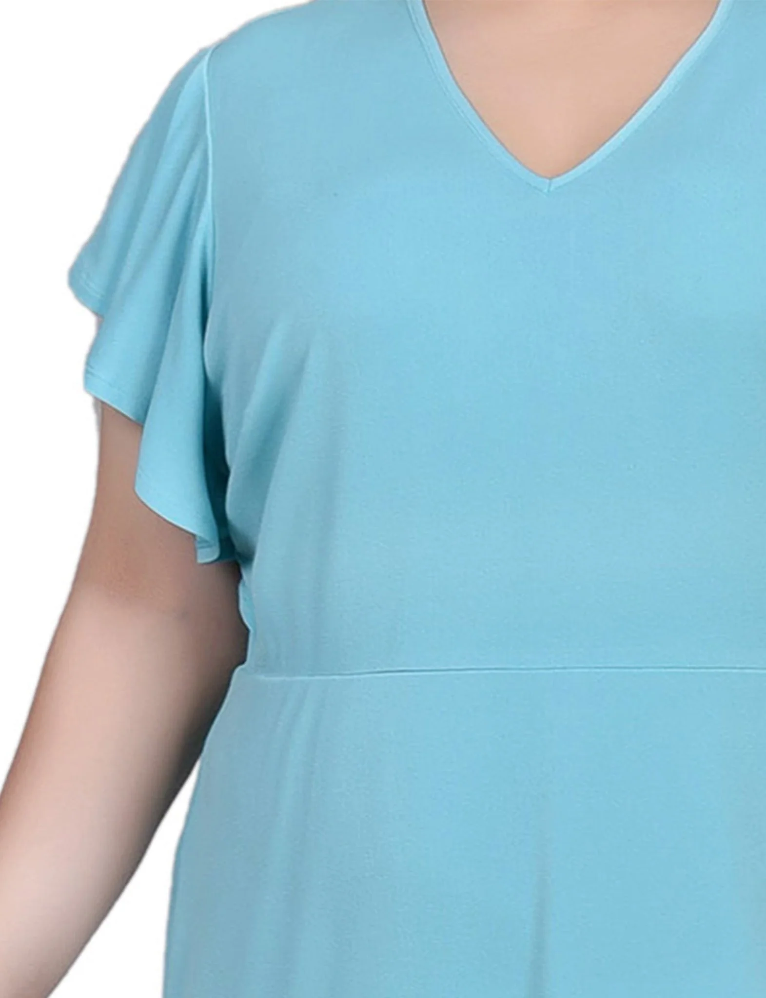 Jade Flutter Sleeve Dress With Flounced Hem - Plus - Image 4