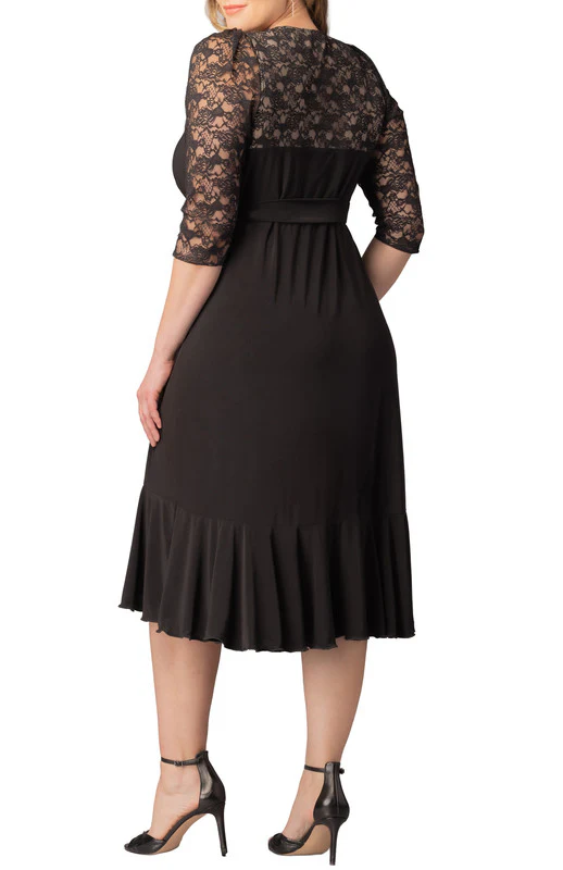 Lavish Lace Wrap Dress  -Black Noir -  Plus - Image 2