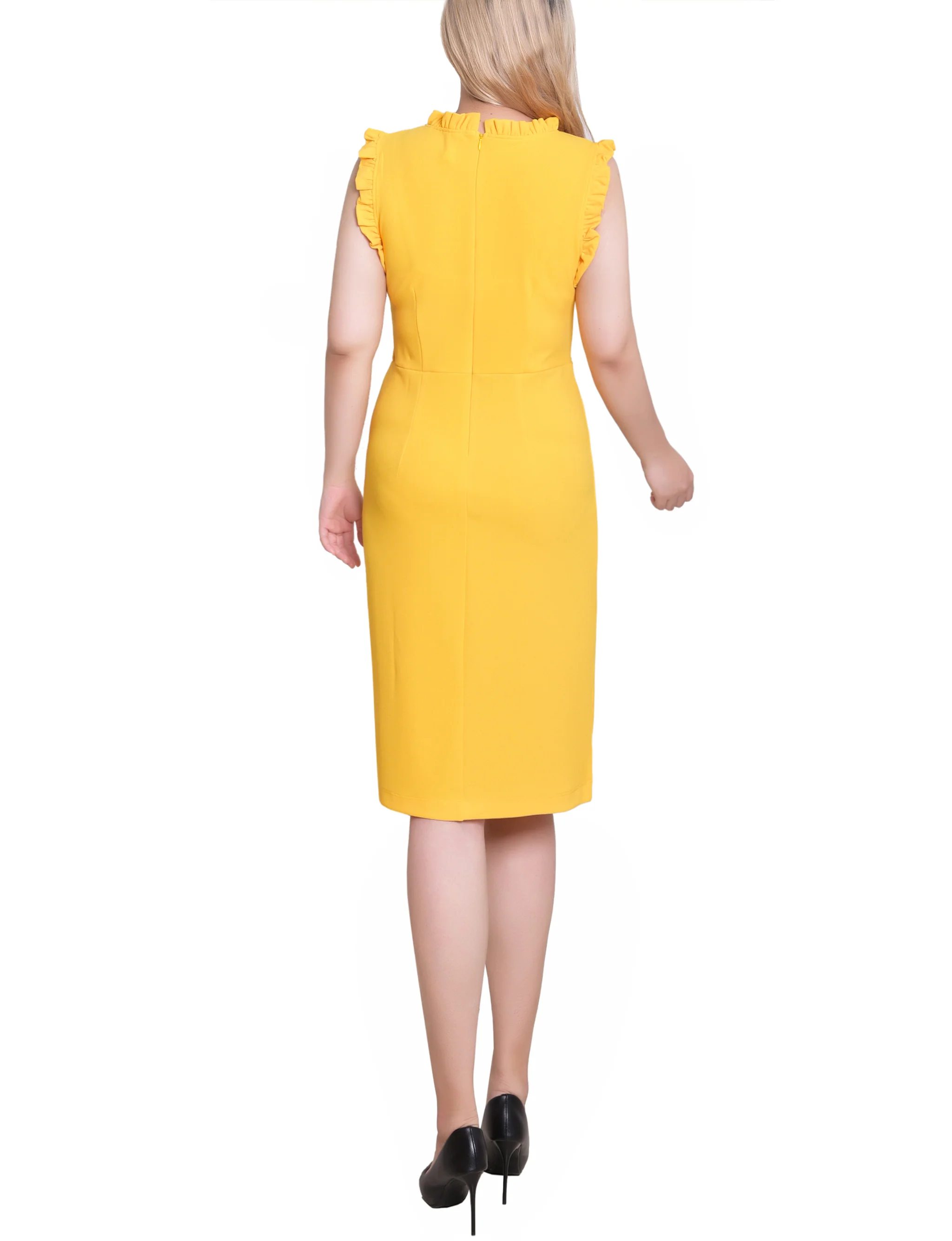 Lemon Sleeveless Ruffle Detail Dress - Image 4