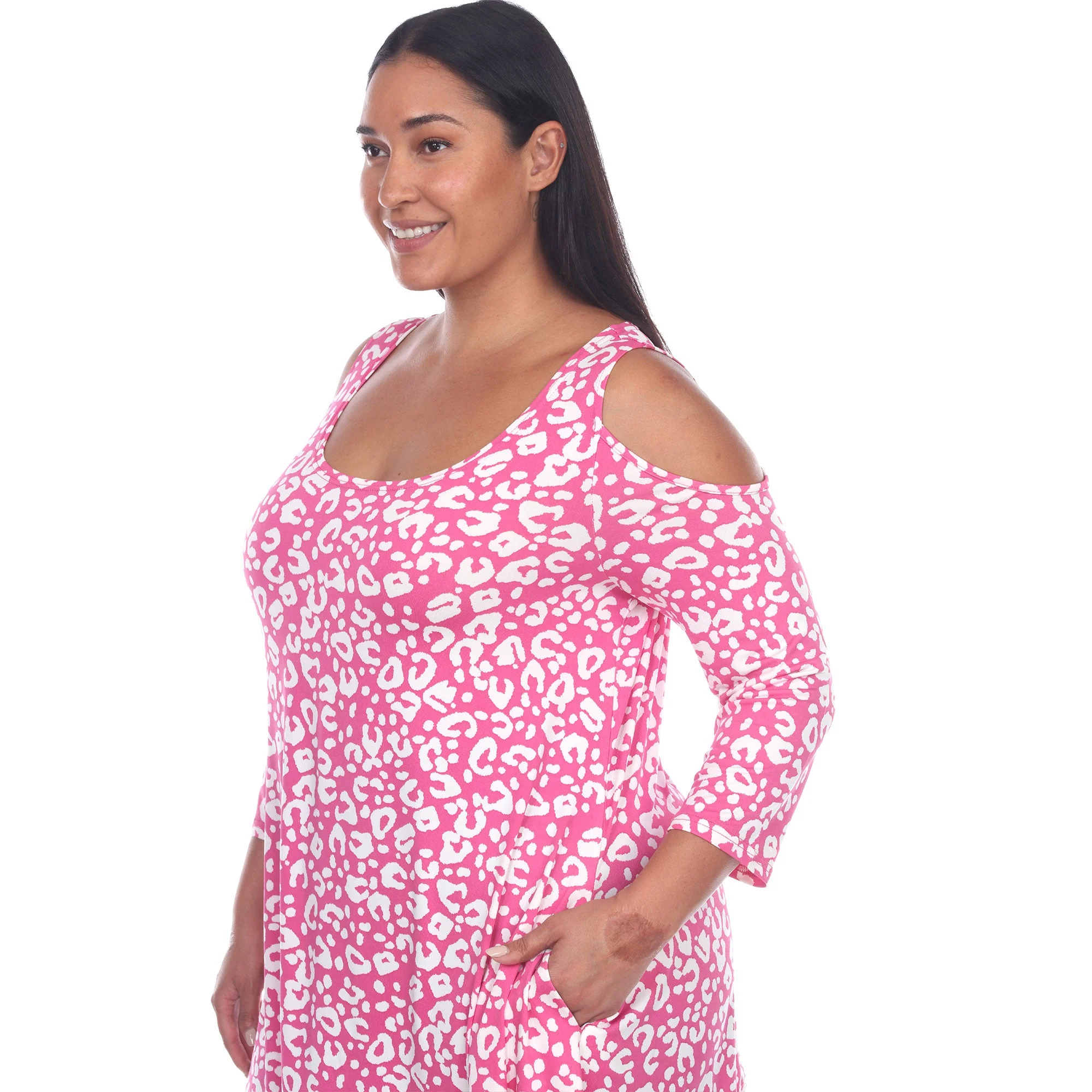 Leopard Cold Shoulder Tunic - Plus - Image 5
