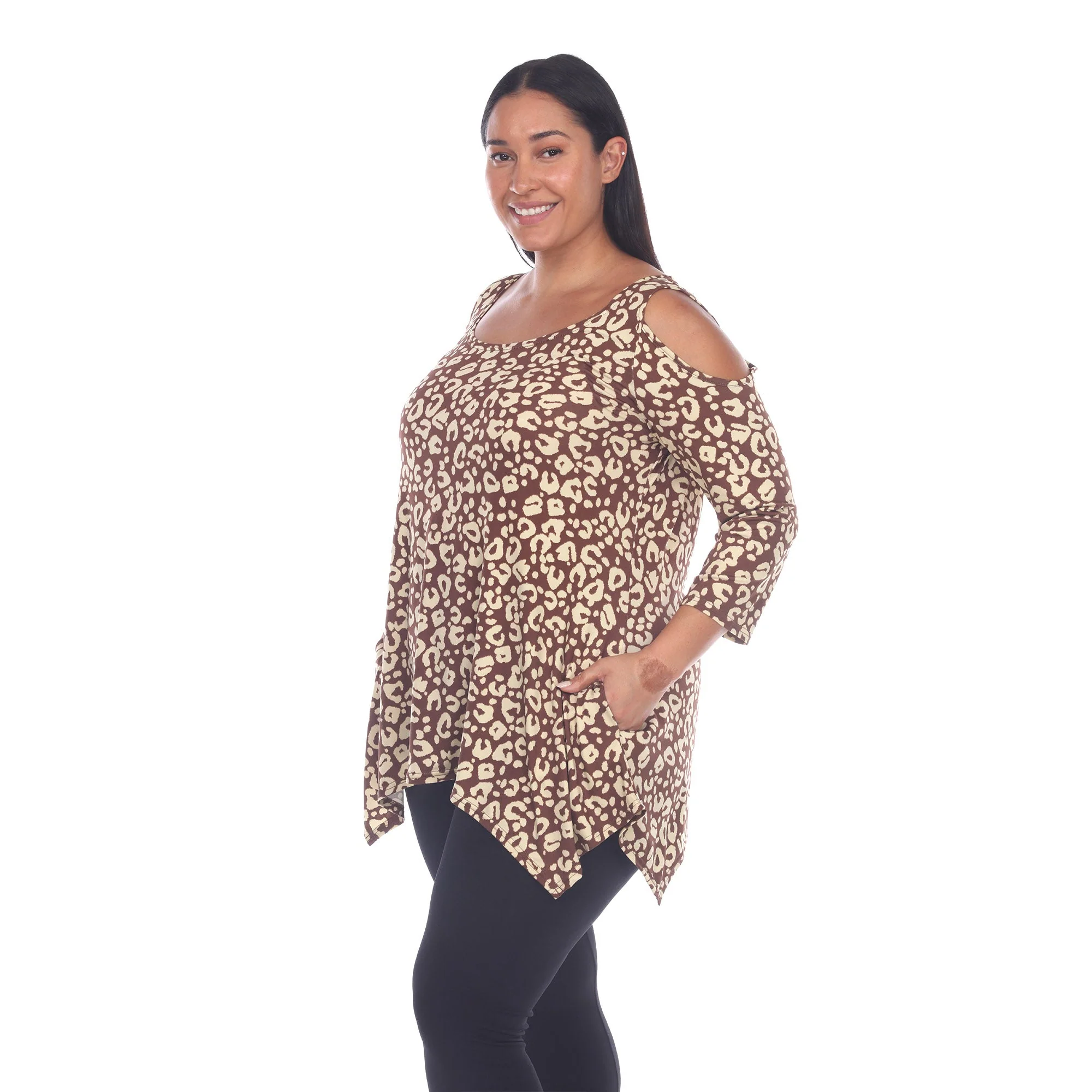 Leopard Cold Shoulder Tunic - Plus - Image 7