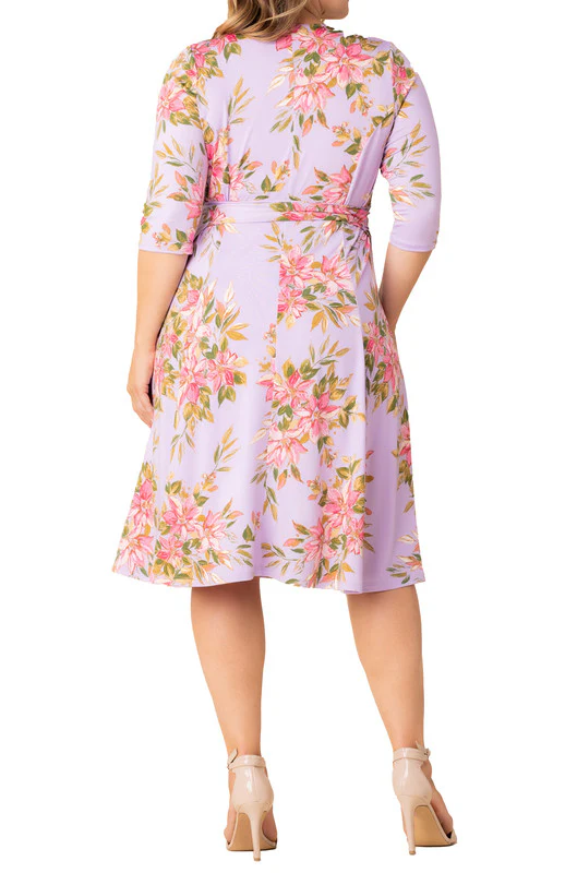 Lilac Floral Signature Wrap Dress - Plus - Image 2
