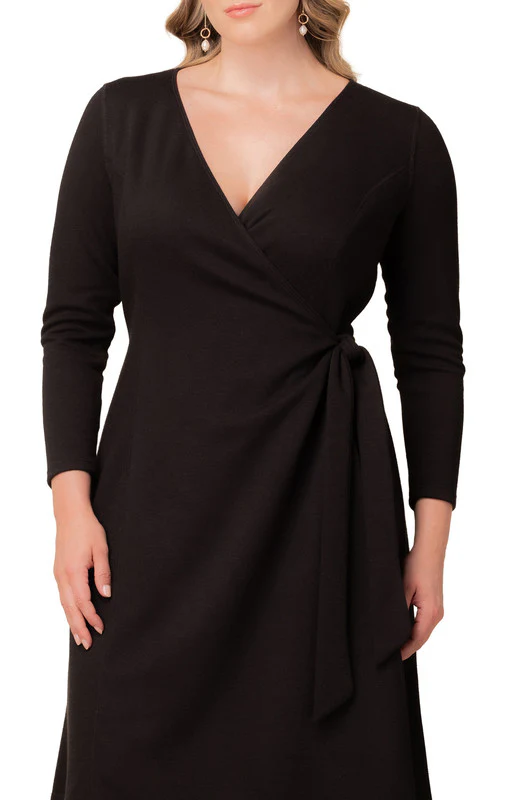 London Sweater Knit Wrap Dress - Plus - Image 3