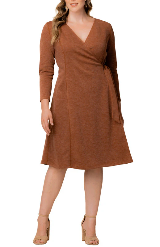 London Sweater Knit Wrap Dress - Plus - Image 4